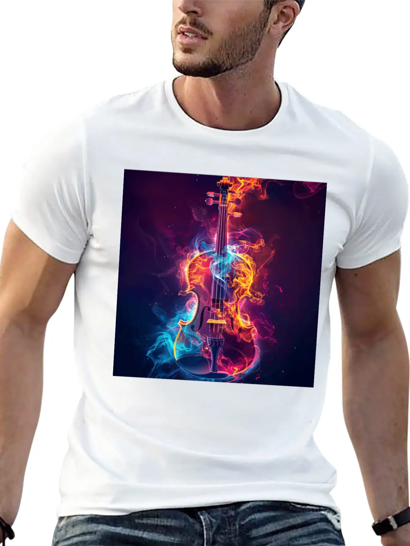 Violin Unisex Casual T-Shirt – Clean Design For Daily Comfort