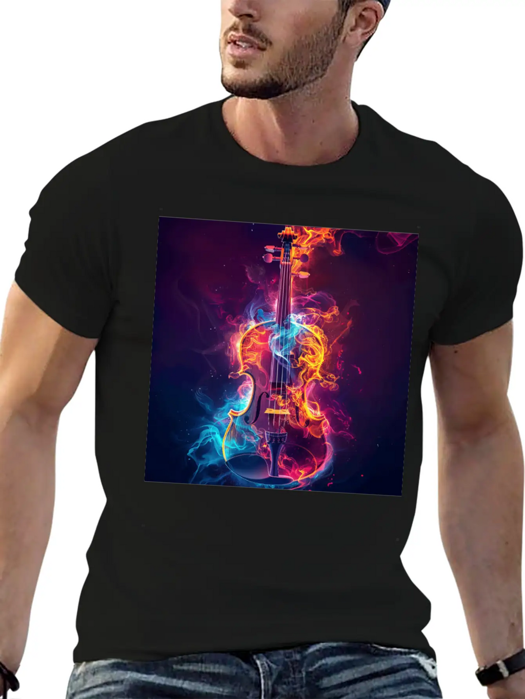 Violin Unisex Casual T-Shirt – Clean Design For Daily Comfort