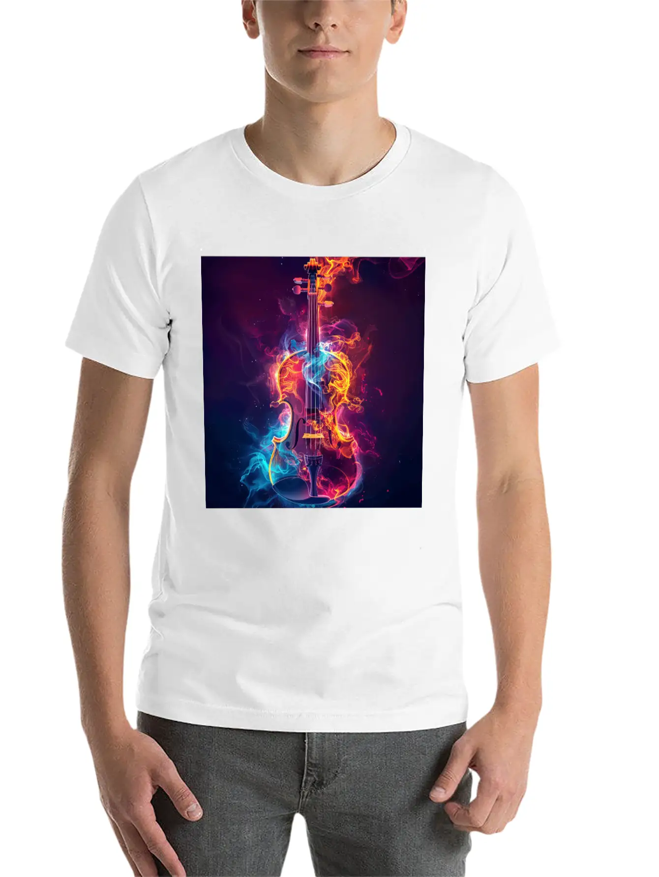 Violin Unisex Casual T-Shirt – Clean Design For Daily Comfort
