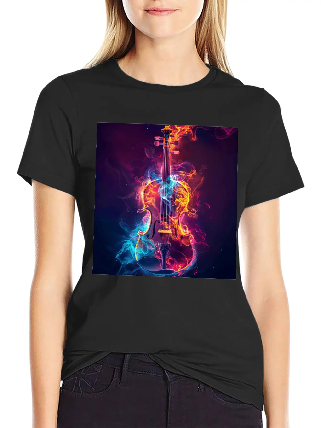 Violin Unisex Casual T-Shirt – Clean Design For Daily Comfort