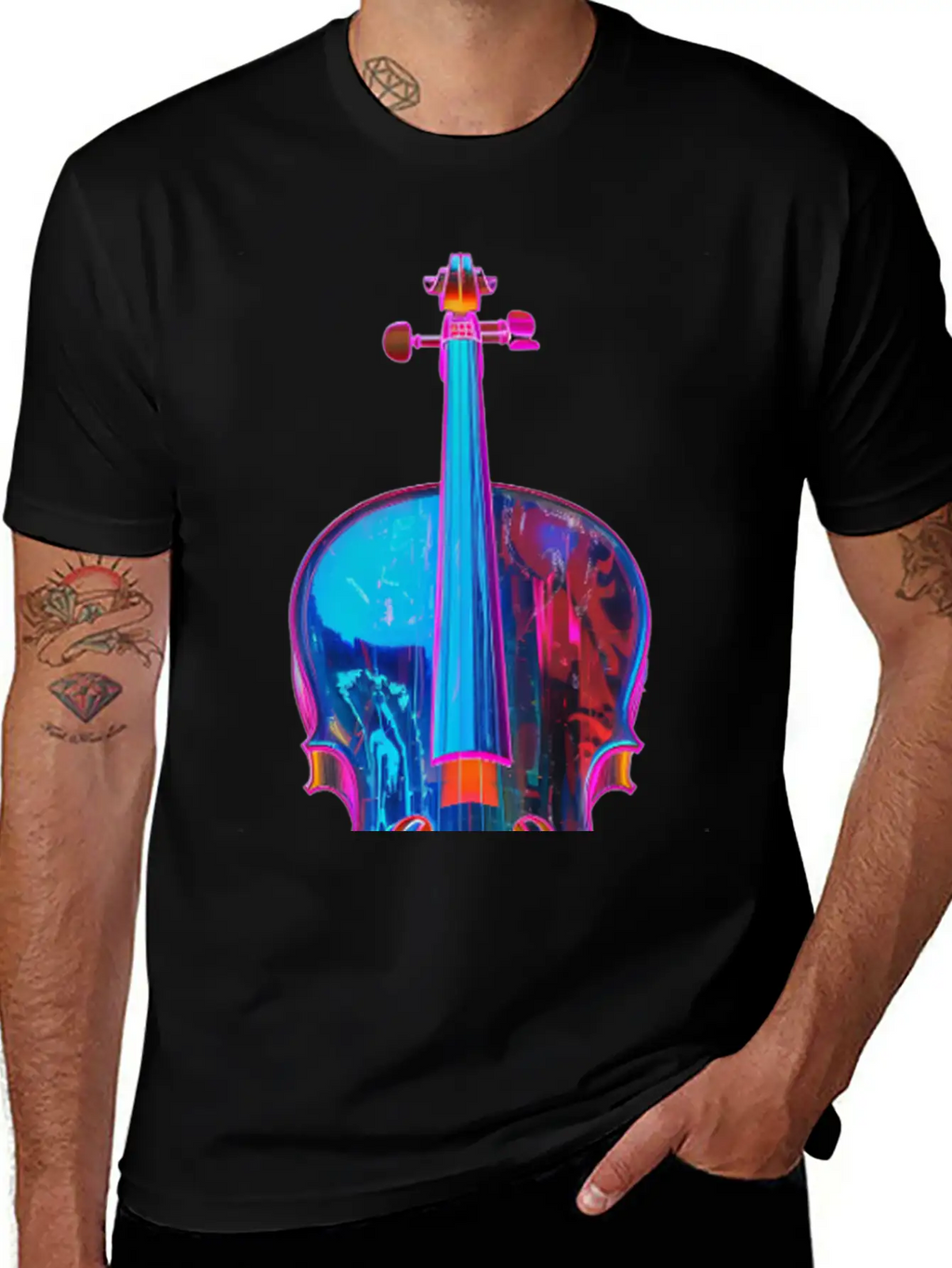 Violin Unisex Short Sleeve Soft Cotton T-Shirt – Casual Everyday Wear
