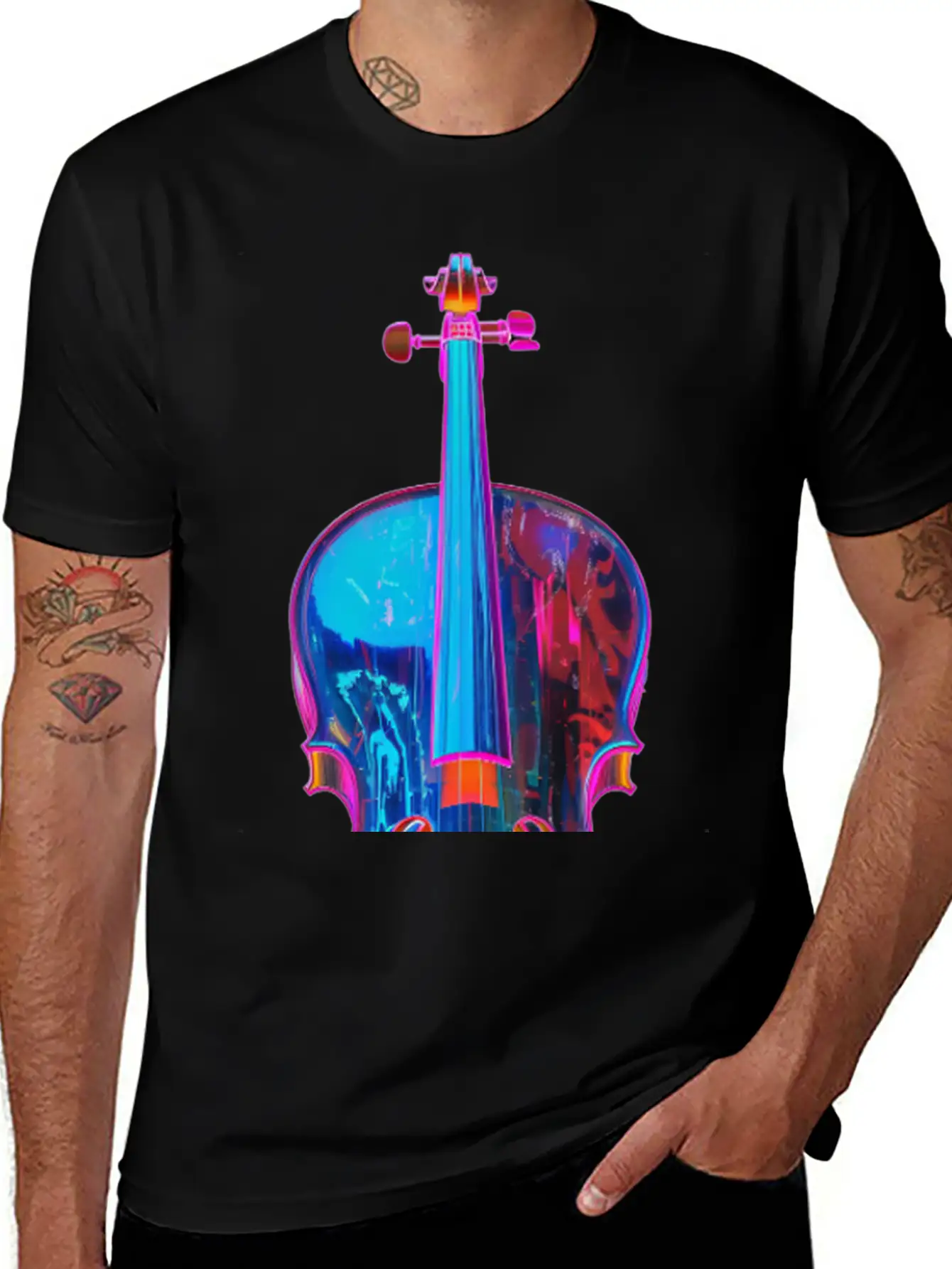 Violin Unisex Short Sleeve Soft Cotton T-Shirt – Casual Everyday Wear