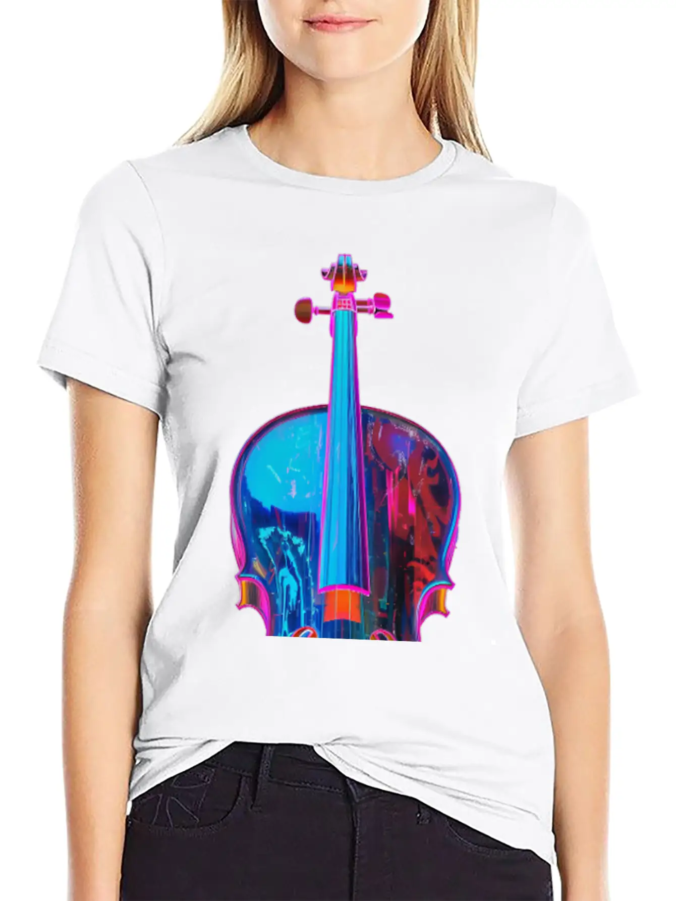 Violin Unisex Short Sleeve Soft Cotton T-Shirt – Casual Everyday Wear