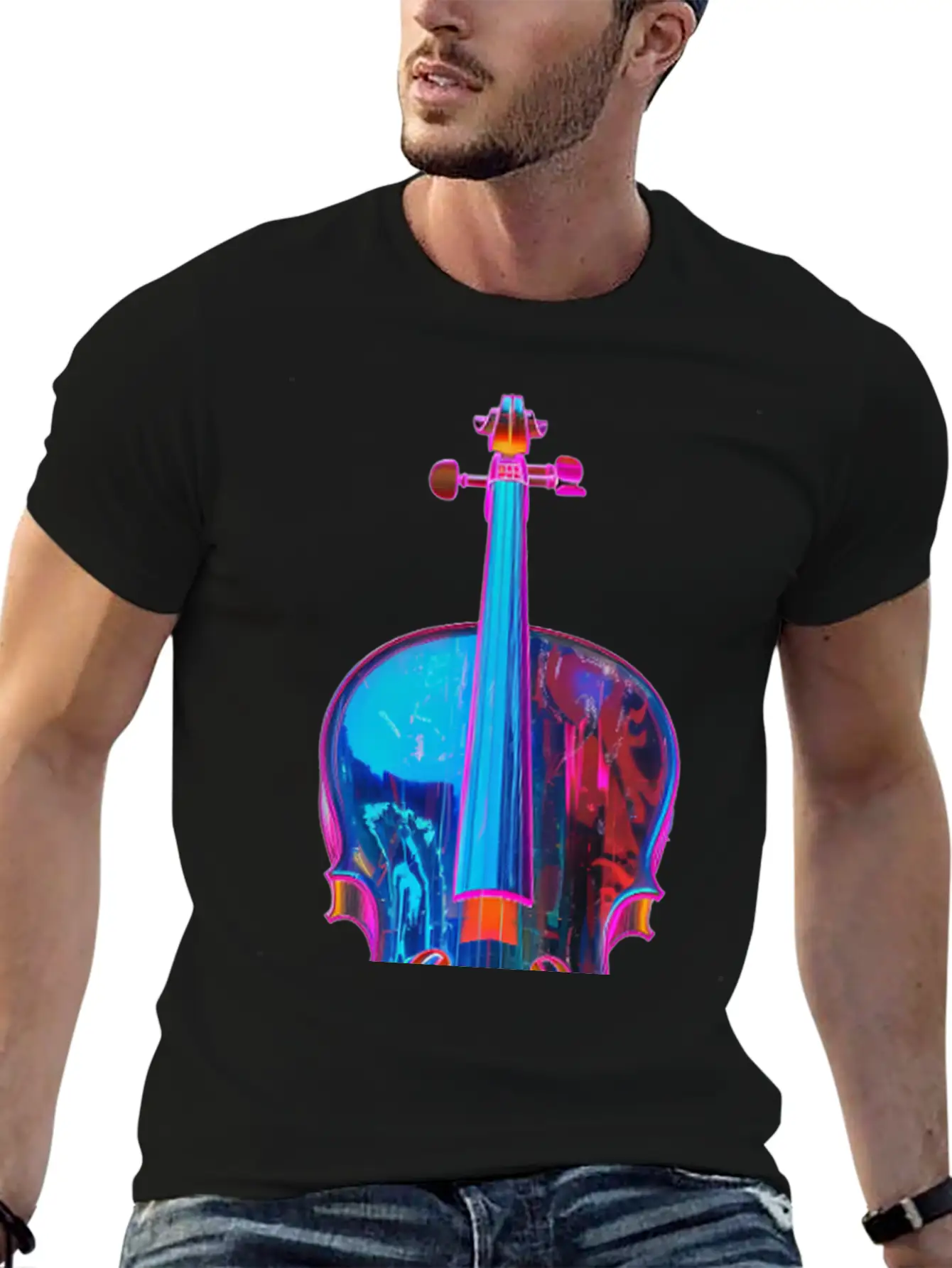 Violin Unisex Short Sleeve Soft Cotton T-Shirt – Casual Everyday Wear