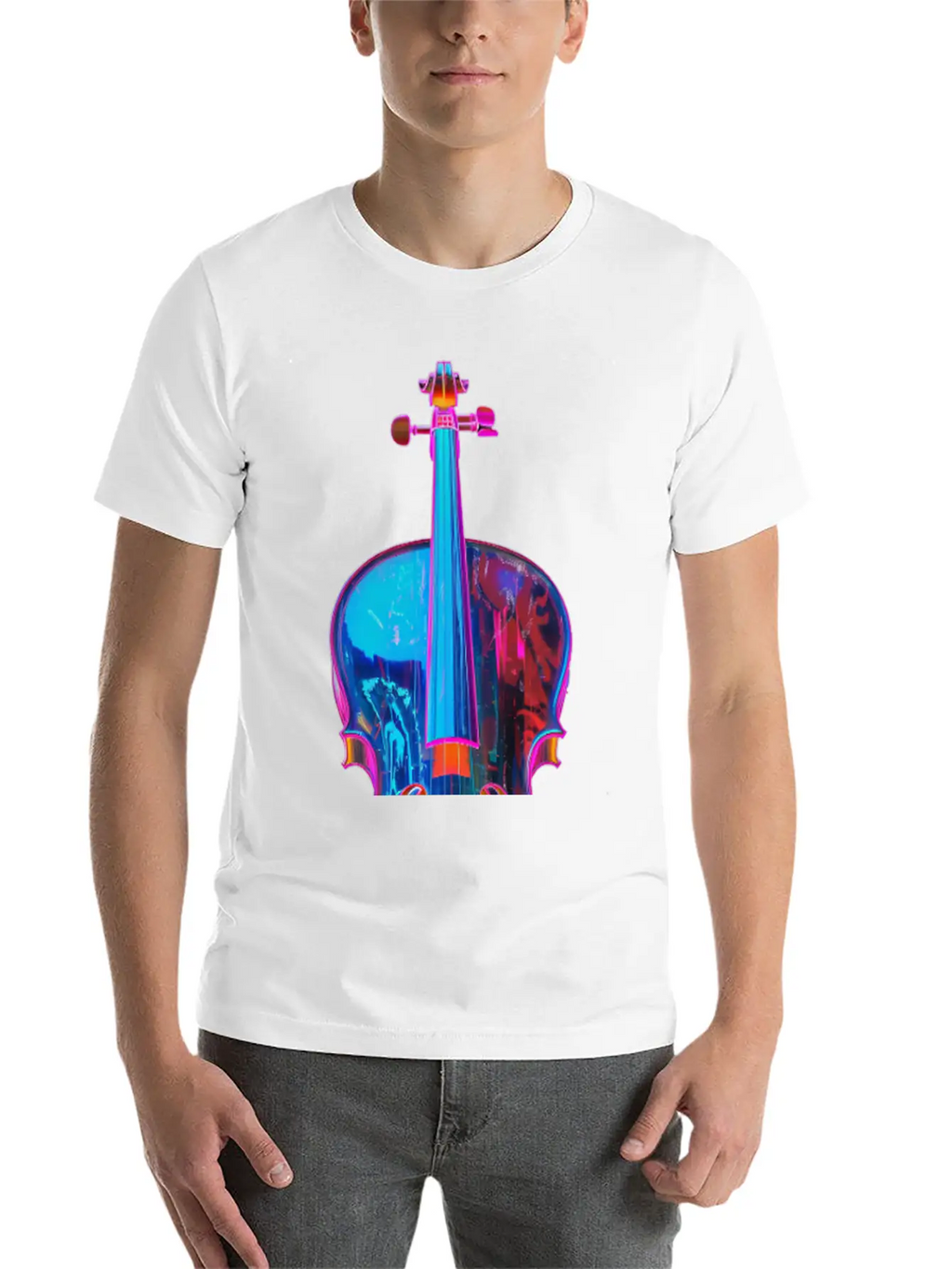 Violin Unisex Short Sleeve Soft Cotton T-Shirt – Casual Everyday Wear