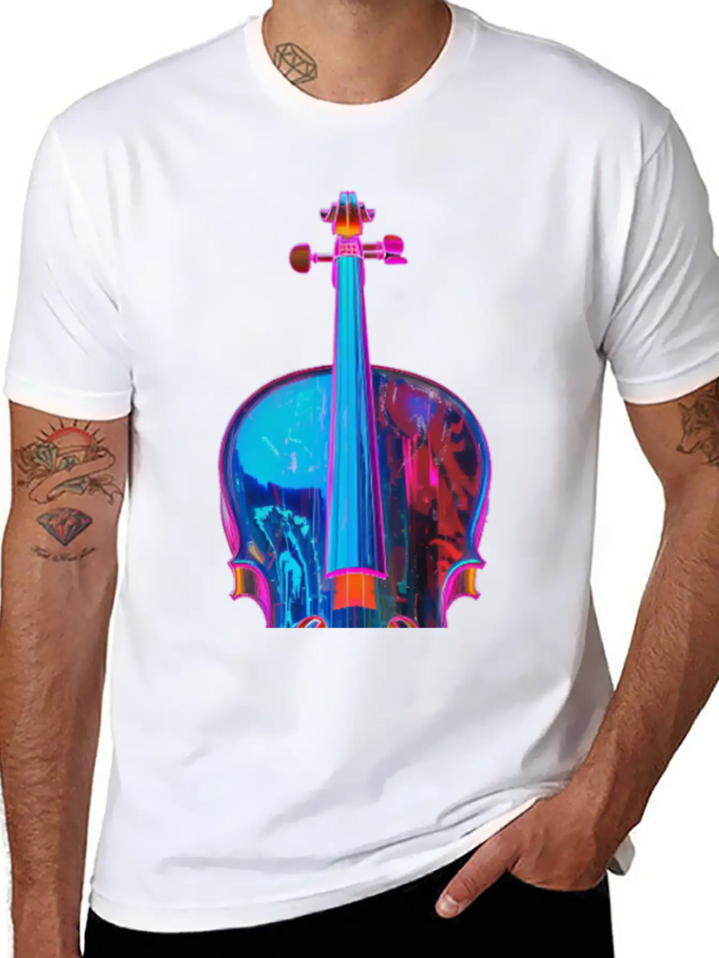 Violin Unisex Short Sleeve Soft Cotton T-Shirt – Casual Everyday Wear