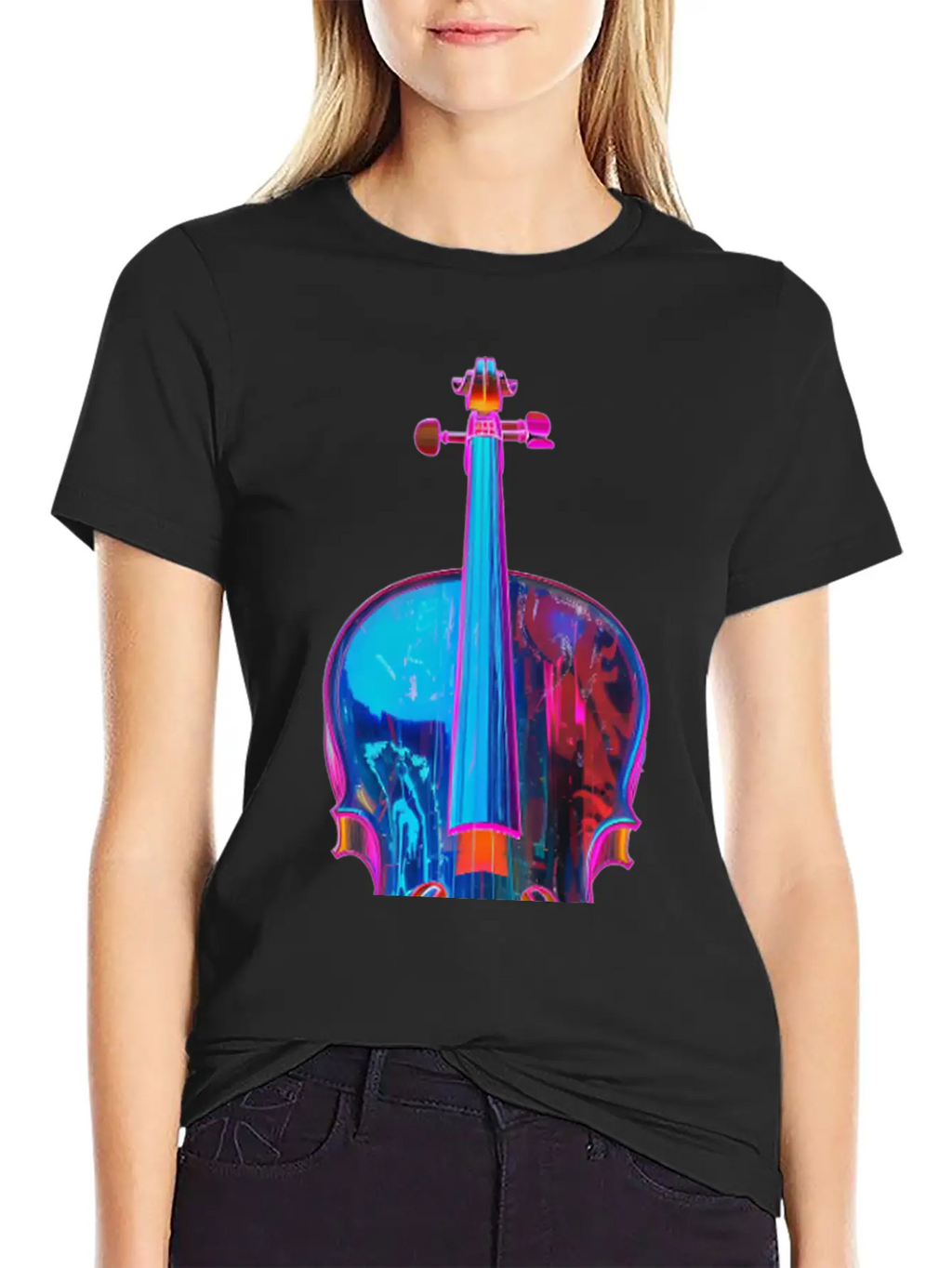 Violin Unisex Short Sleeve Soft Cotton T-Shirt – Casual Everyday Wear