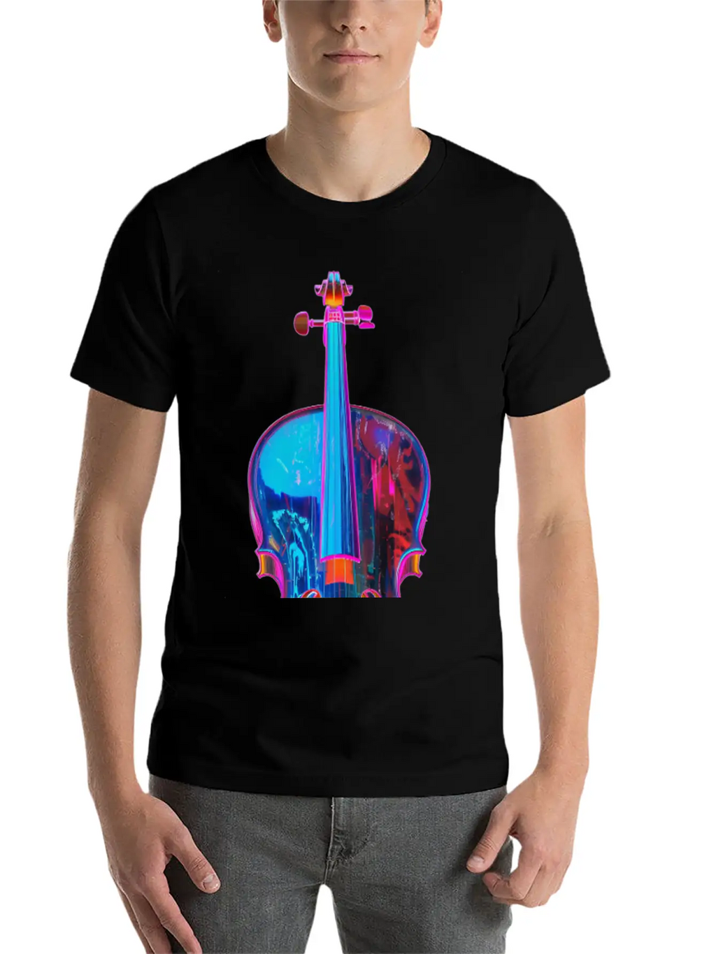 Violin Unisex Short Sleeve Soft Cotton T-Shirt – Casual Everyday Wear