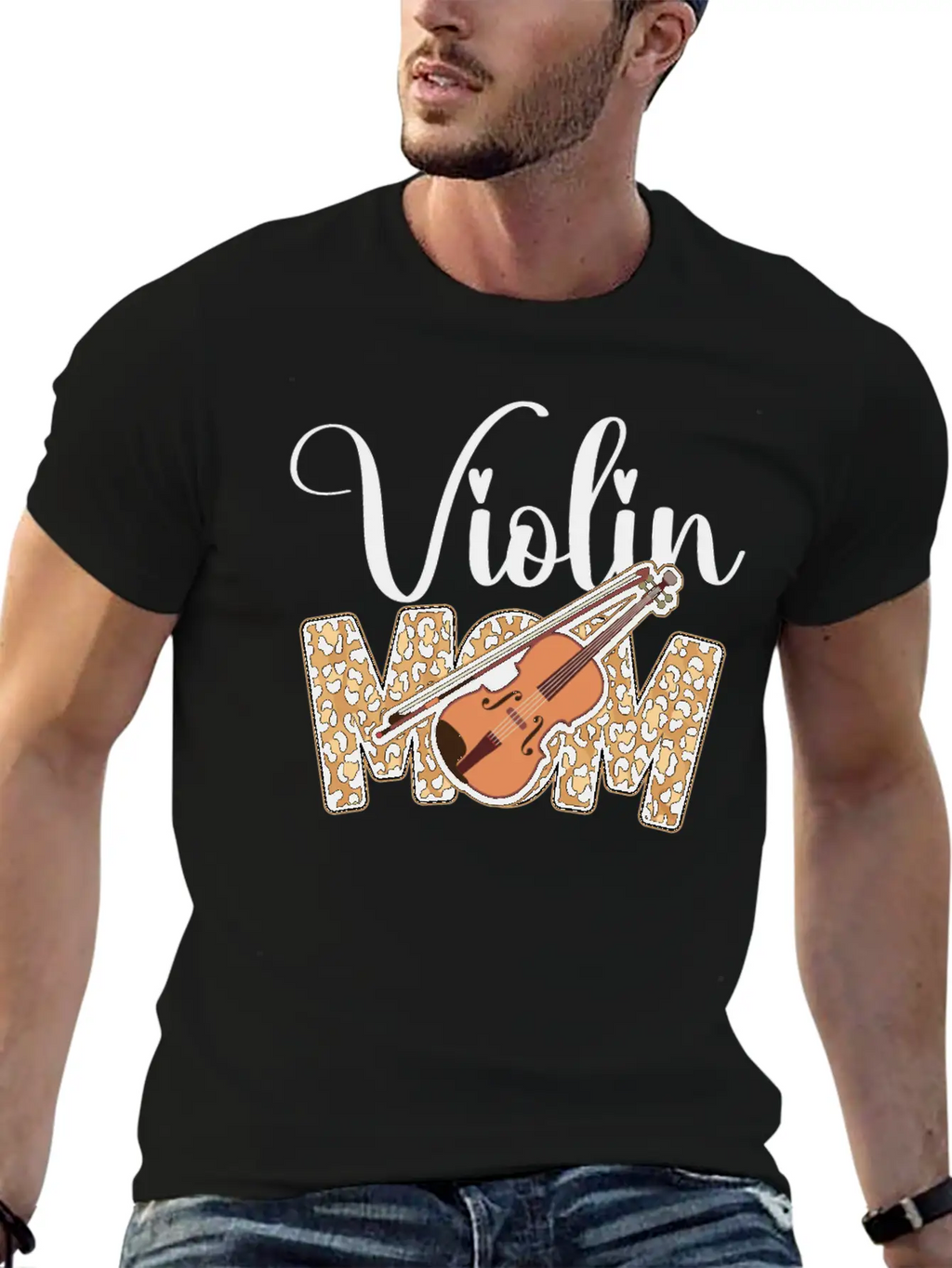 Violin Violinist Mom Cheetah Classic Fit Graphic Tee For Daily Comfort – Unisex Cotton Shirt