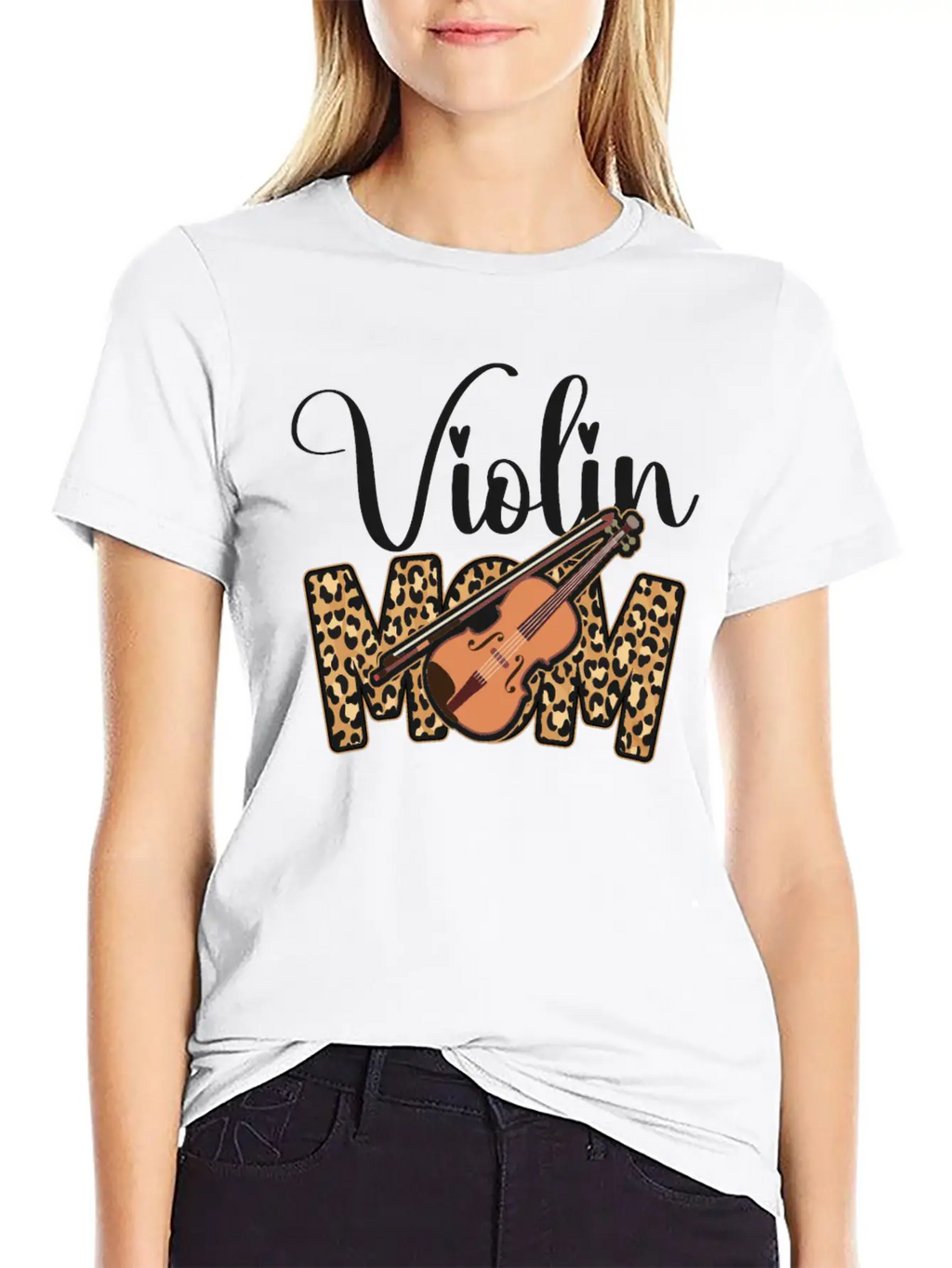 Violin Violinist Mom Cheetah Classic Fit Graphic Tee For Daily Comfort – Unisex Cotton Shirt