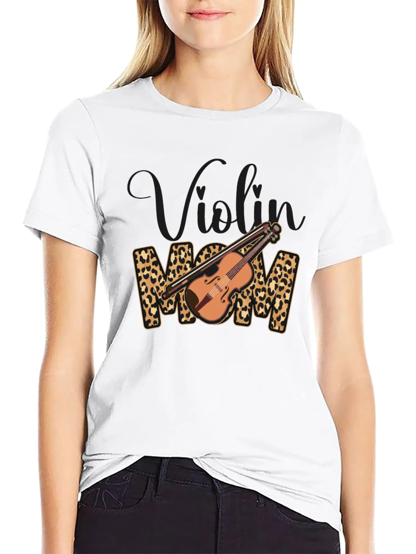 Violin Violinist Mom Cheetah Classic Fit Graphic Tee For Daily Comfort – Unisex Cotton Shirt