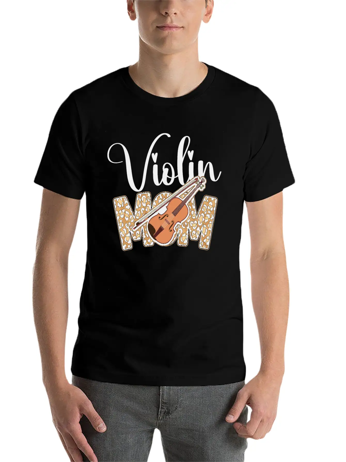 Violin Violinist Mom Cheetah Classic Fit Graphic Tee For Daily Comfort – Unisex Cotton Shirt