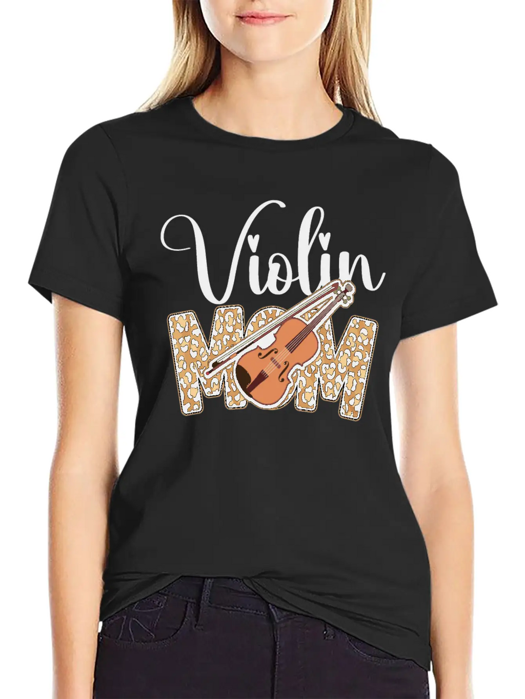 Violin Violinist Mom Cheetah Classic Fit Graphic Tee For Daily Comfort – Unisex Cotton Shirt