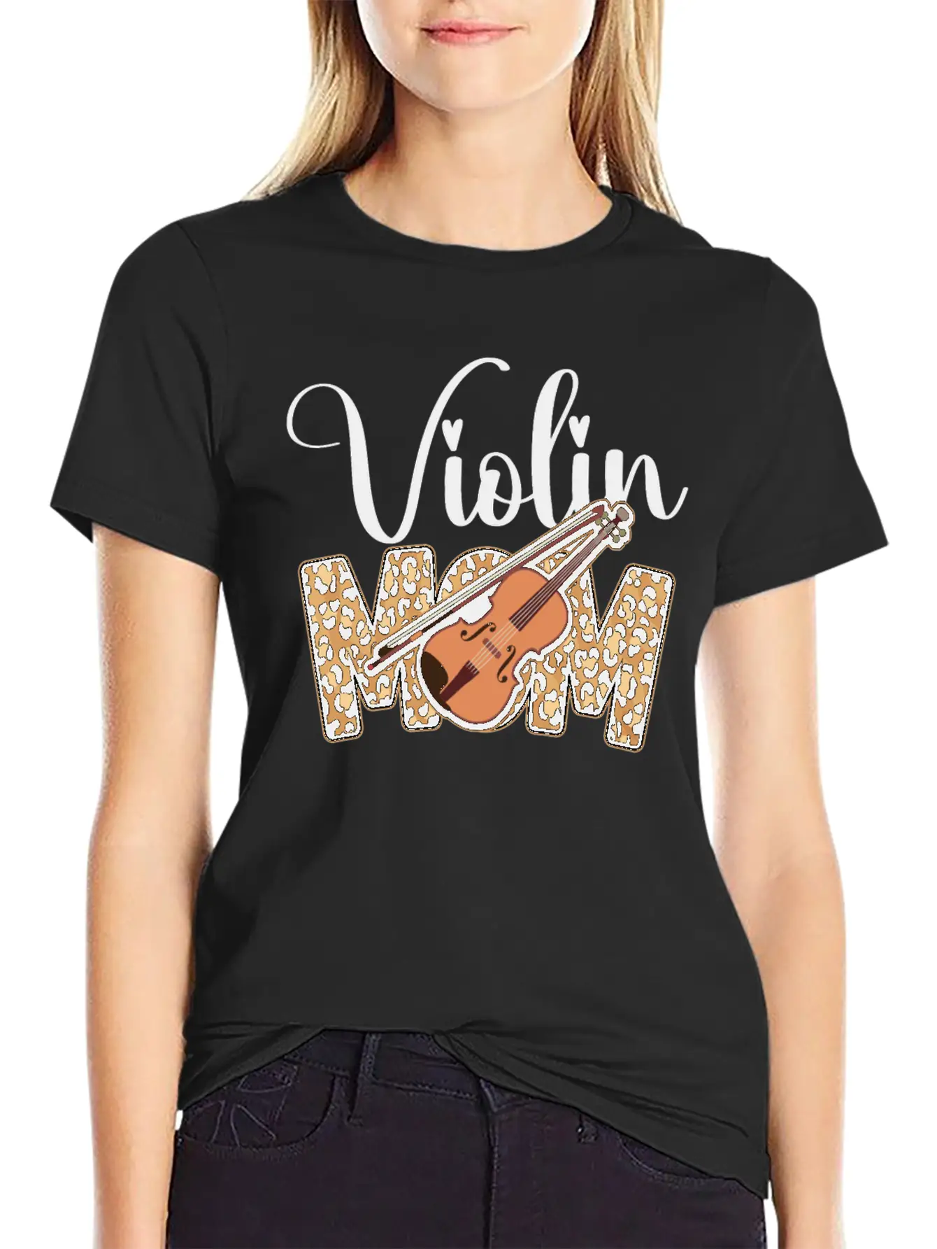 Violin Violinist Mom Cheetah Classic Fit Graphic Tee For Daily Comfort – Unisex Cotton Shirt