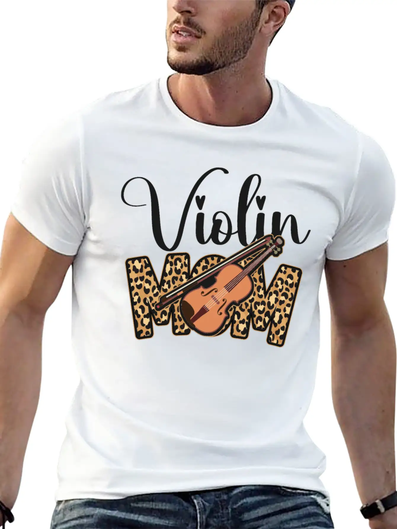 Violin Violinist Mom Cheetah Classic Fit Graphic Tee For Daily Comfort – Unisex Cotton Shirt