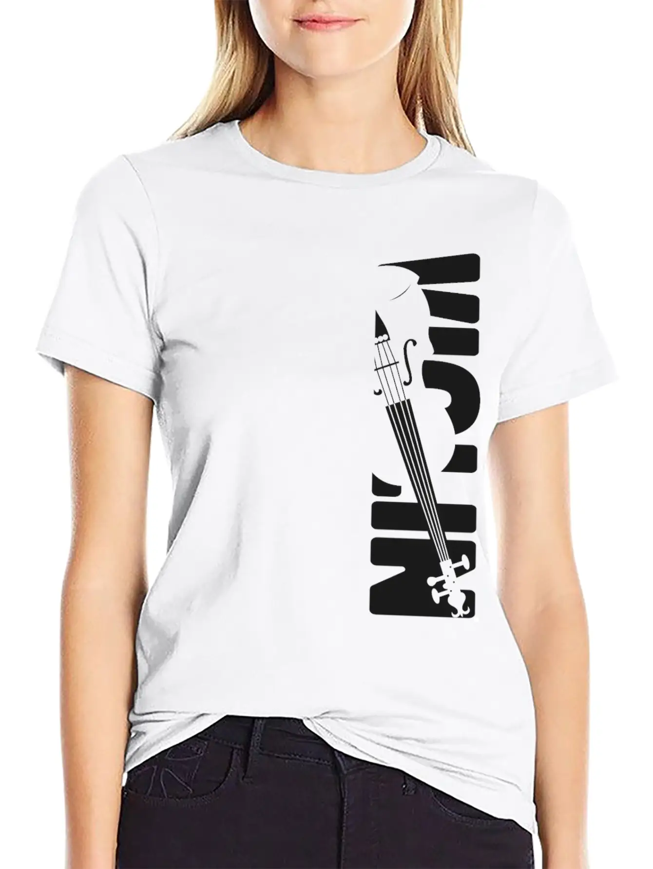 Violin Violinist Violin Unisex Short Sleeve Soft Cotton T-Shirt – Casual Everyday Wear