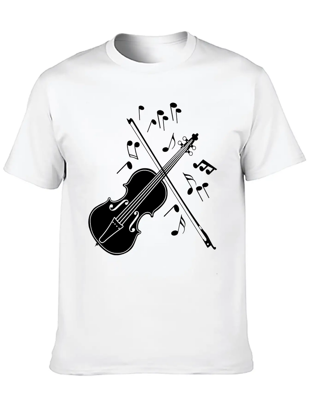 Violin With Notes Logo For The Violin Lover And Vi Unisex Casual T-Shirt – Clean Design For Daily Comfort