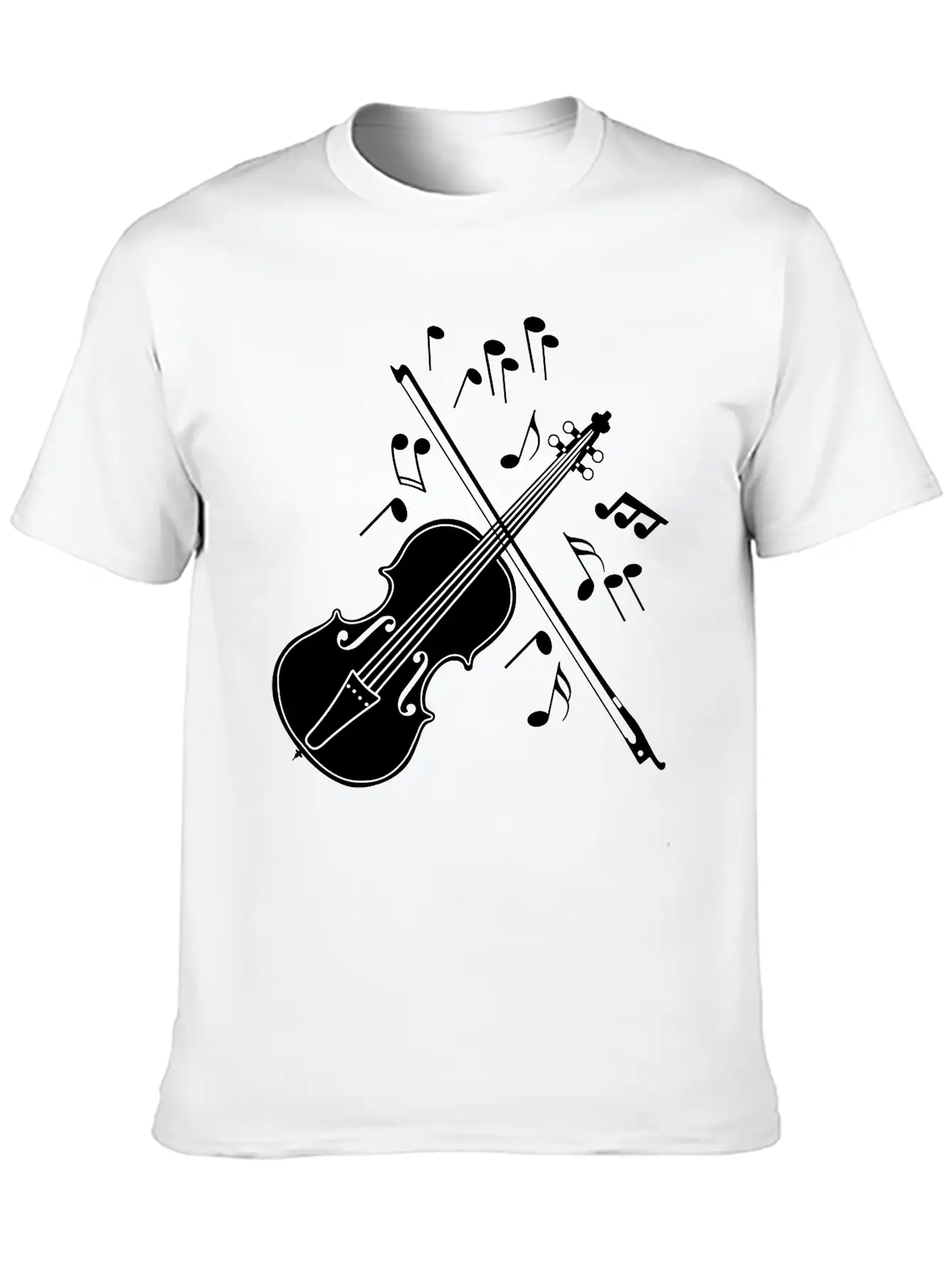 Violin With Notes Logo For The Violin Lover And Vi Unisex Casual T-Shirt – Clean Design For Daily Comfort