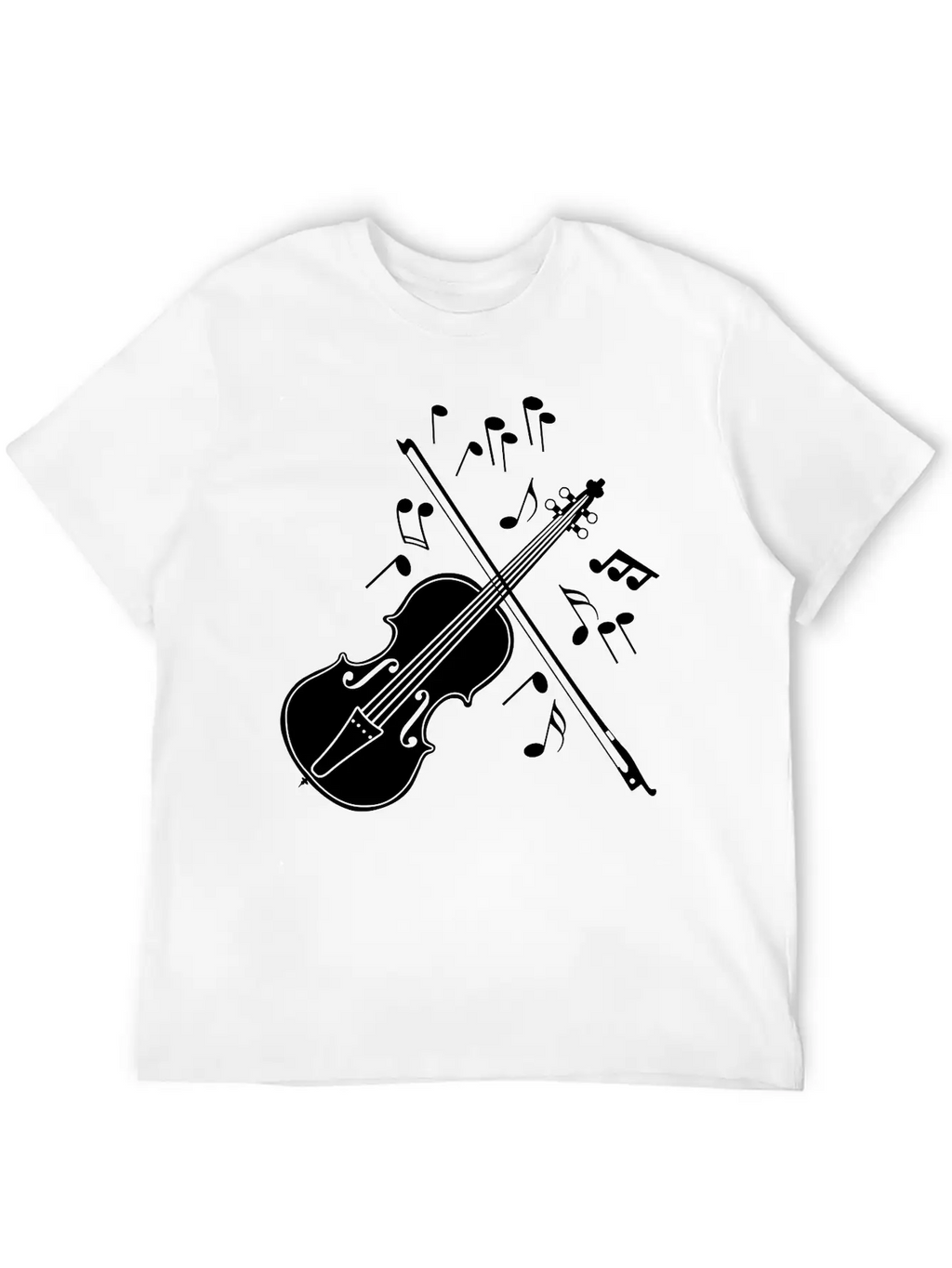 Violin With Notes Logo For The Violin Lover And Vi Unisex Casual T-Shirt – Clean Design For Daily Comfort