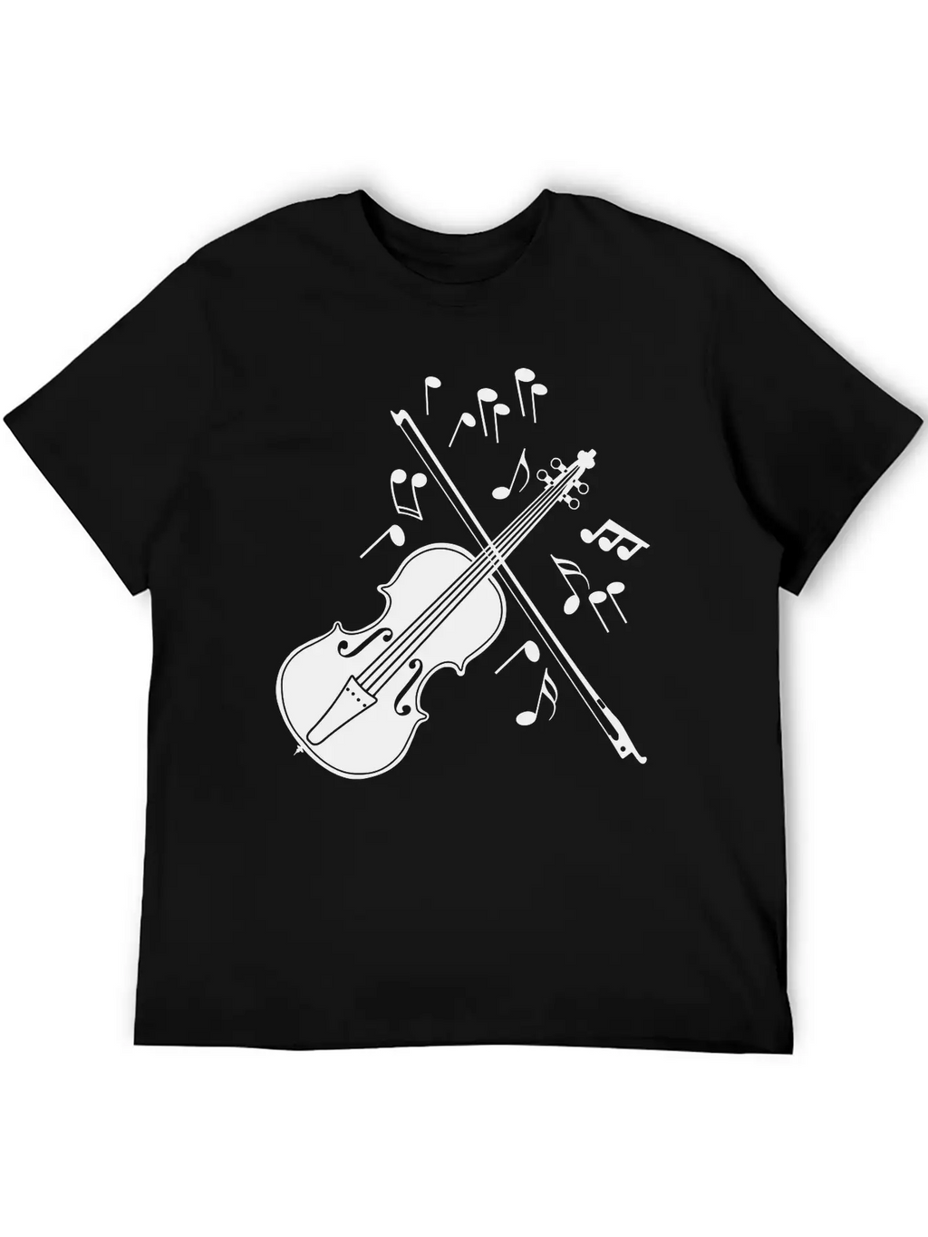 Violin With Notes Logo For The Violin Lover And Vi Unisex Casual T-Shirt – Clean Design For Daily Comfort