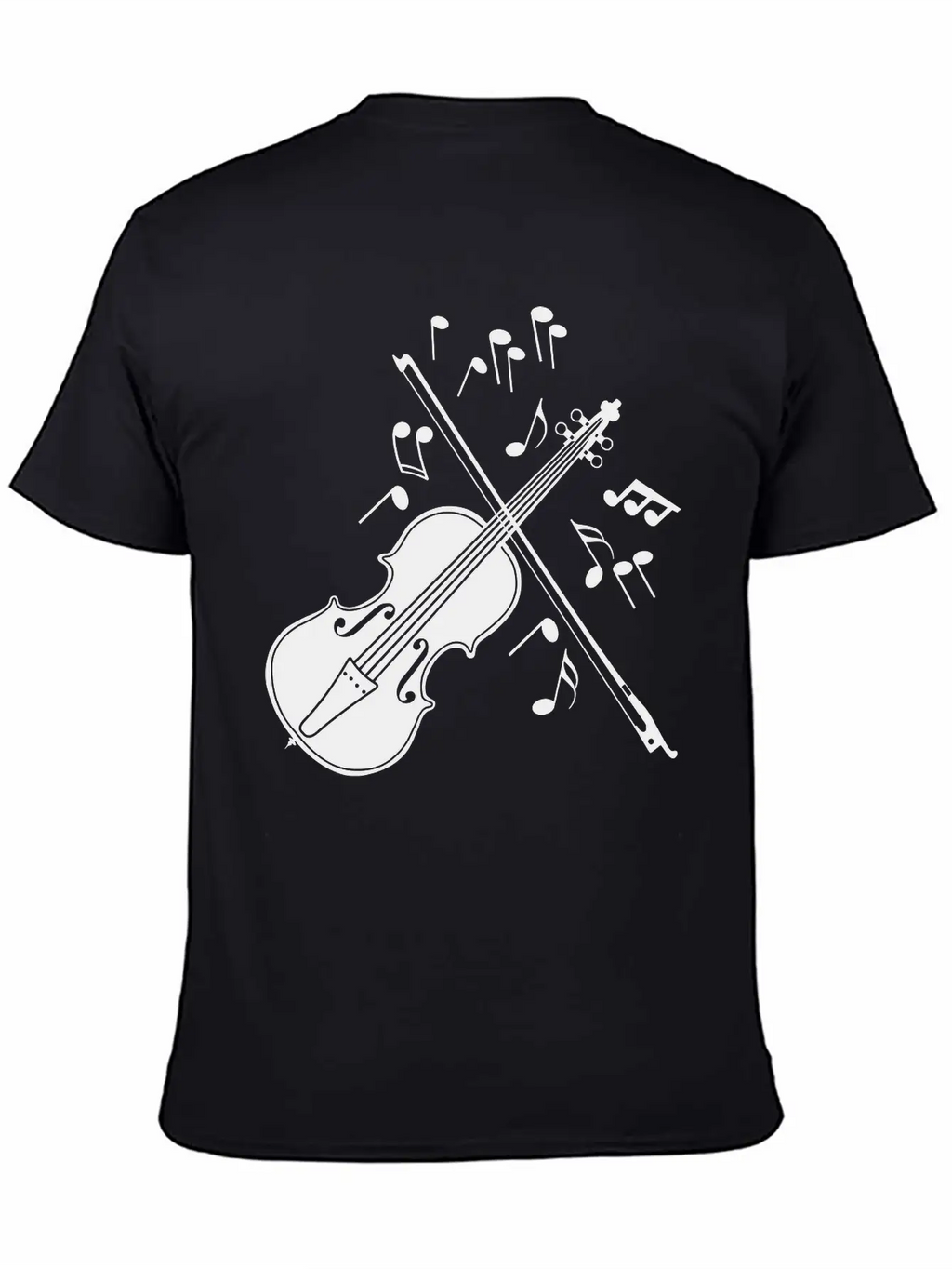 Violin With Notes Logo For The Violin Lover And Vi Unisex Casual T-Shirt – Clean Design For Daily Comfort