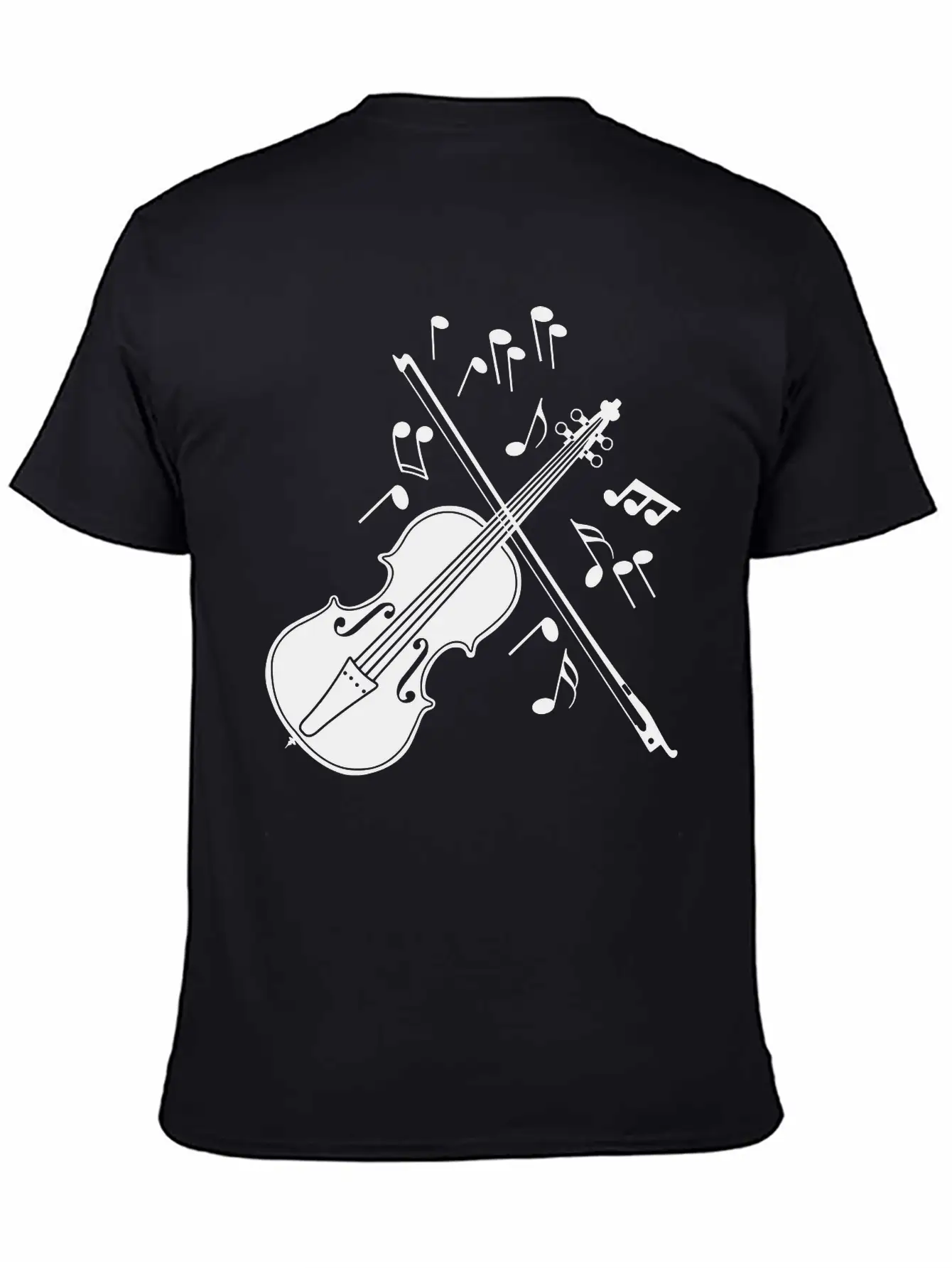 Violin With Notes Logo For The Violin Lover And Vi Unisex Casual T-Shirt – Clean Design For Daily Comfort