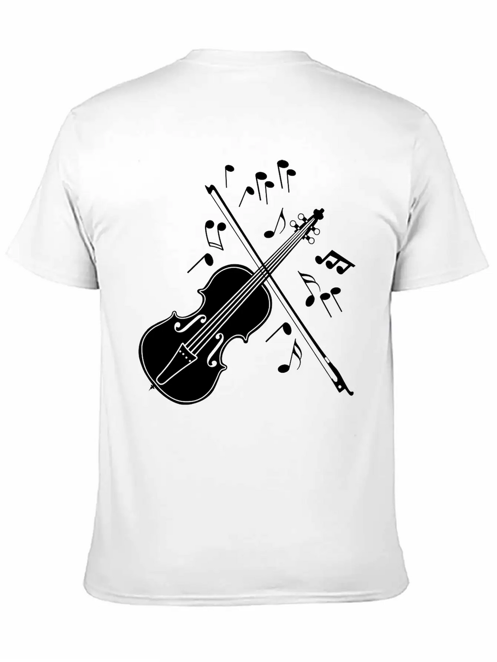 Violin With Notes Logo For The Violin Lover And Vi Unisex Casual T-Shirt – Clean Design For Daily Comfort