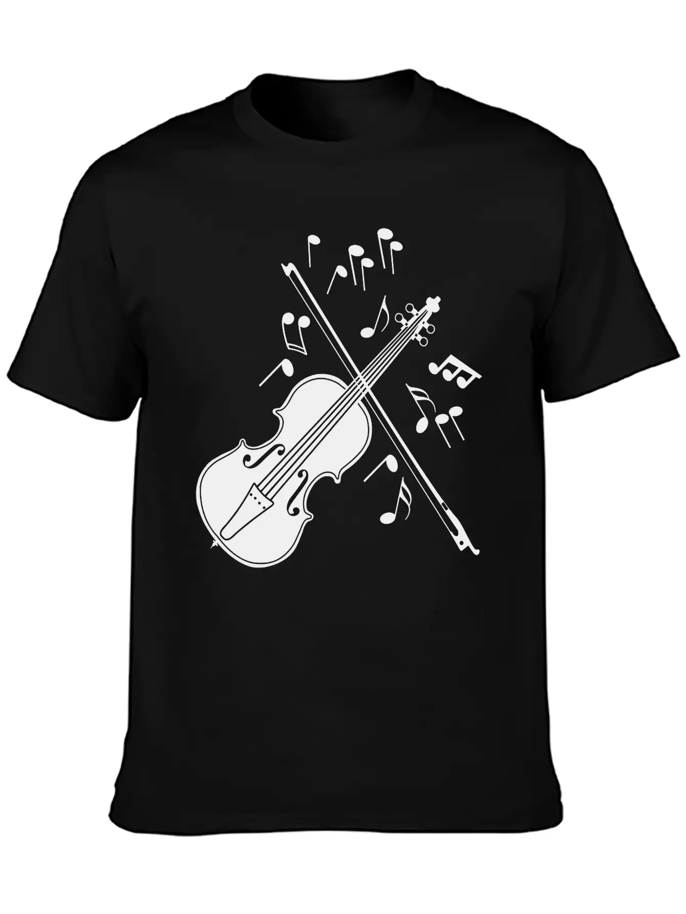 Violin With Notes Logo For The Violin Lover And Vi Unisex Casual T-Shirt – Clean Design For Daily Comfort