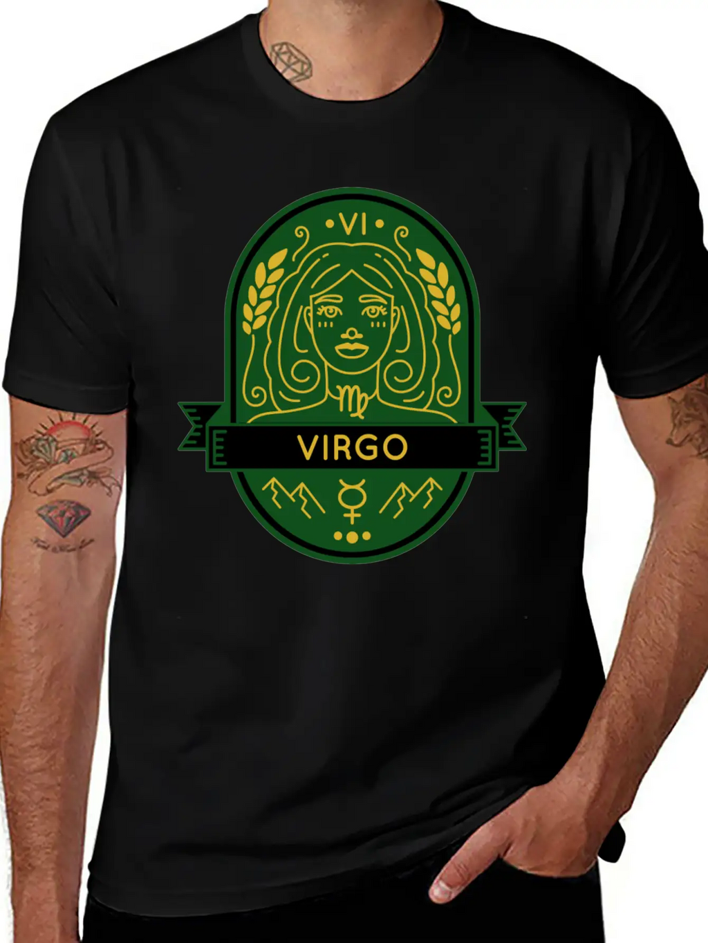 Virgo Earth Emblem Essential Cotton Tee For Daily Outfits – Unisex Style