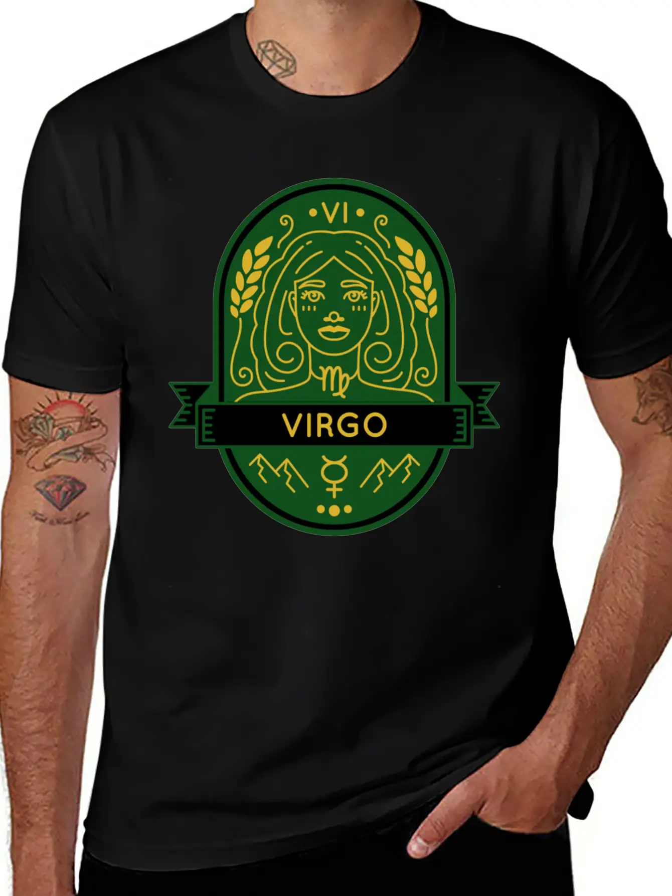 Virgo Earth Emblem Essential Cotton Tee For Daily Outfits – Unisex Style