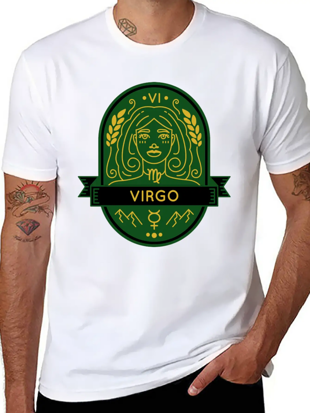 Virgo Earth Emblem Essential Cotton Tee For Daily Outfits – Unisex Style