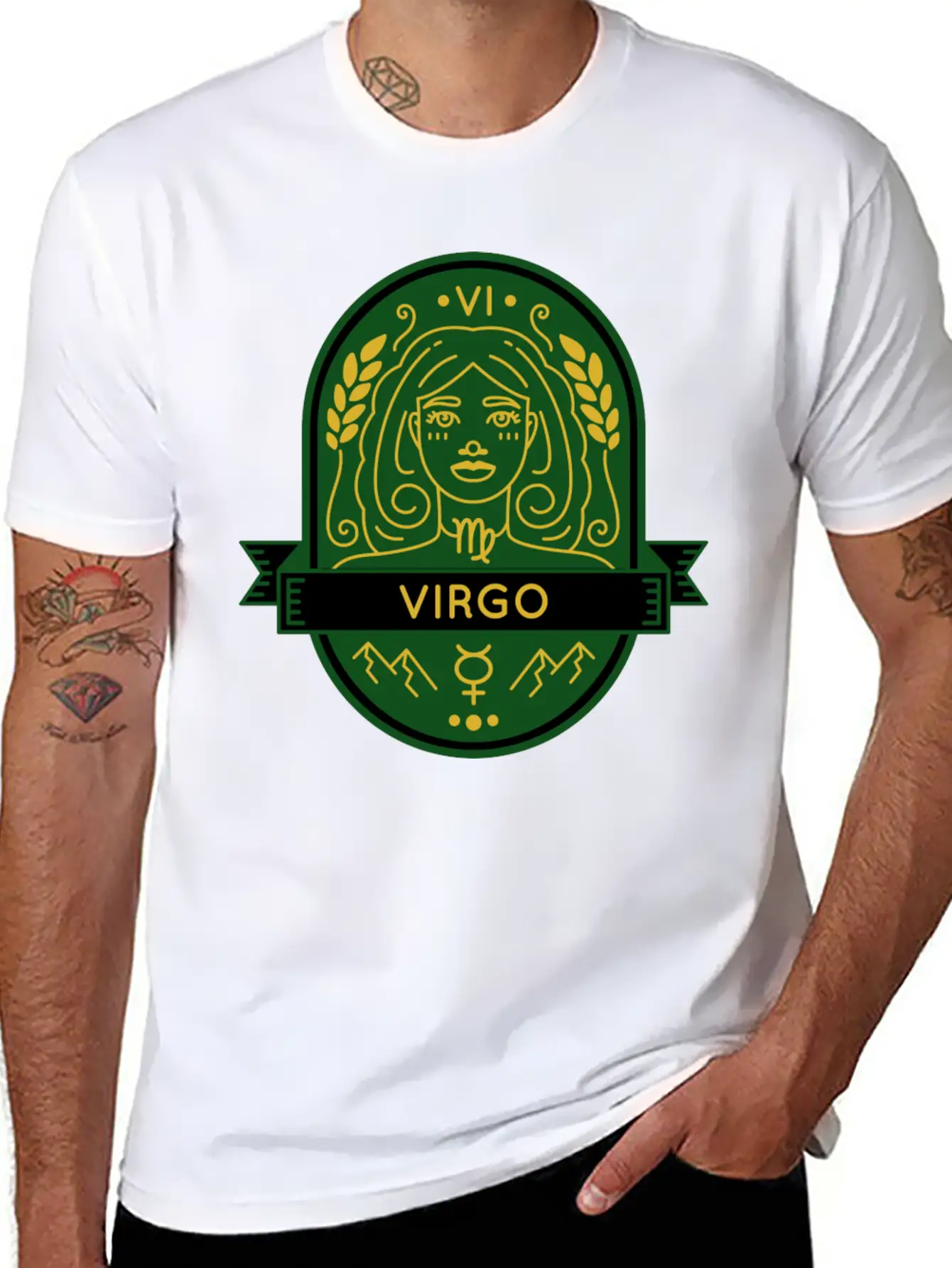Virgo Earth Emblem Essential Cotton Tee For Daily Outfits – Unisex Style