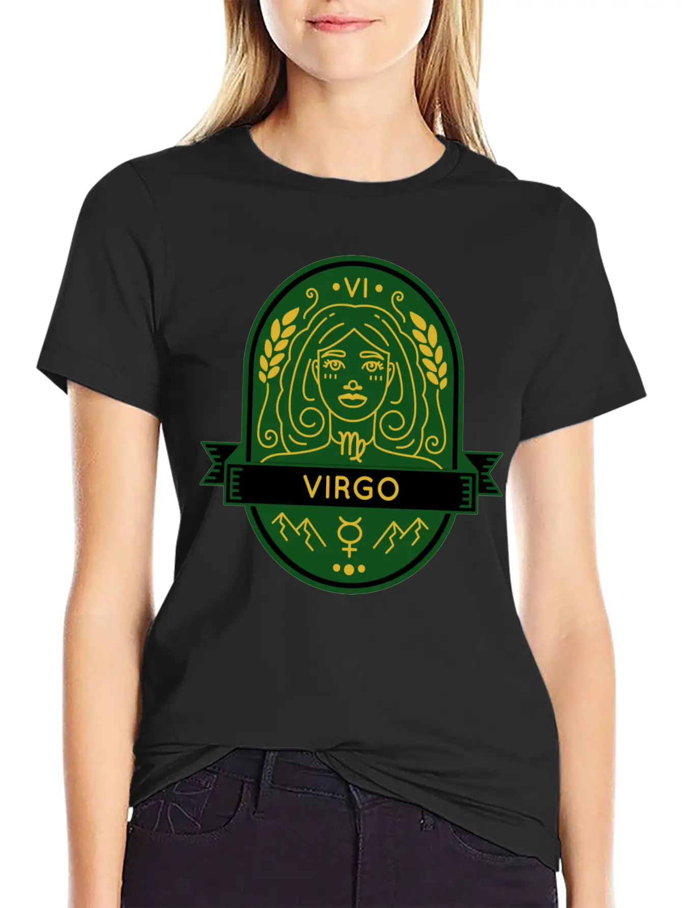 Virgo Earth Emblem Essential Cotton Tee For Daily Outfits – Unisex Style