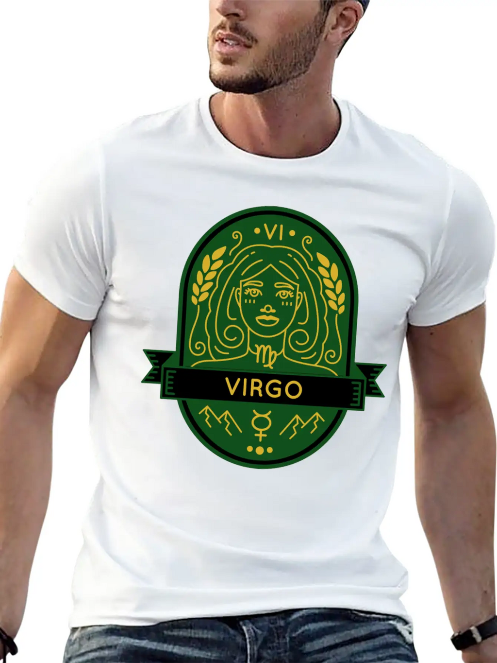 Virgo Earth Emblem Essential Cotton Tee For Daily Outfits – Unisex Style