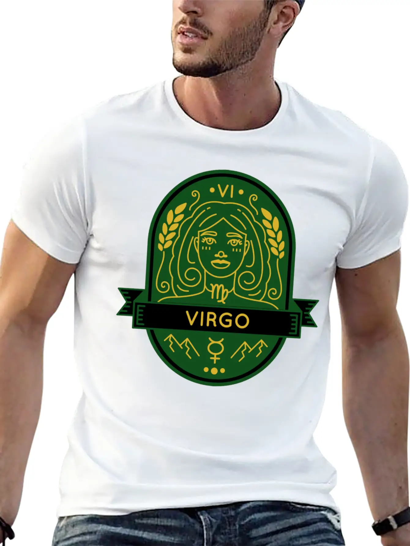 Virgo Earth Emblem Essential Cotton Tee For Daily Outfits – Unisex Style