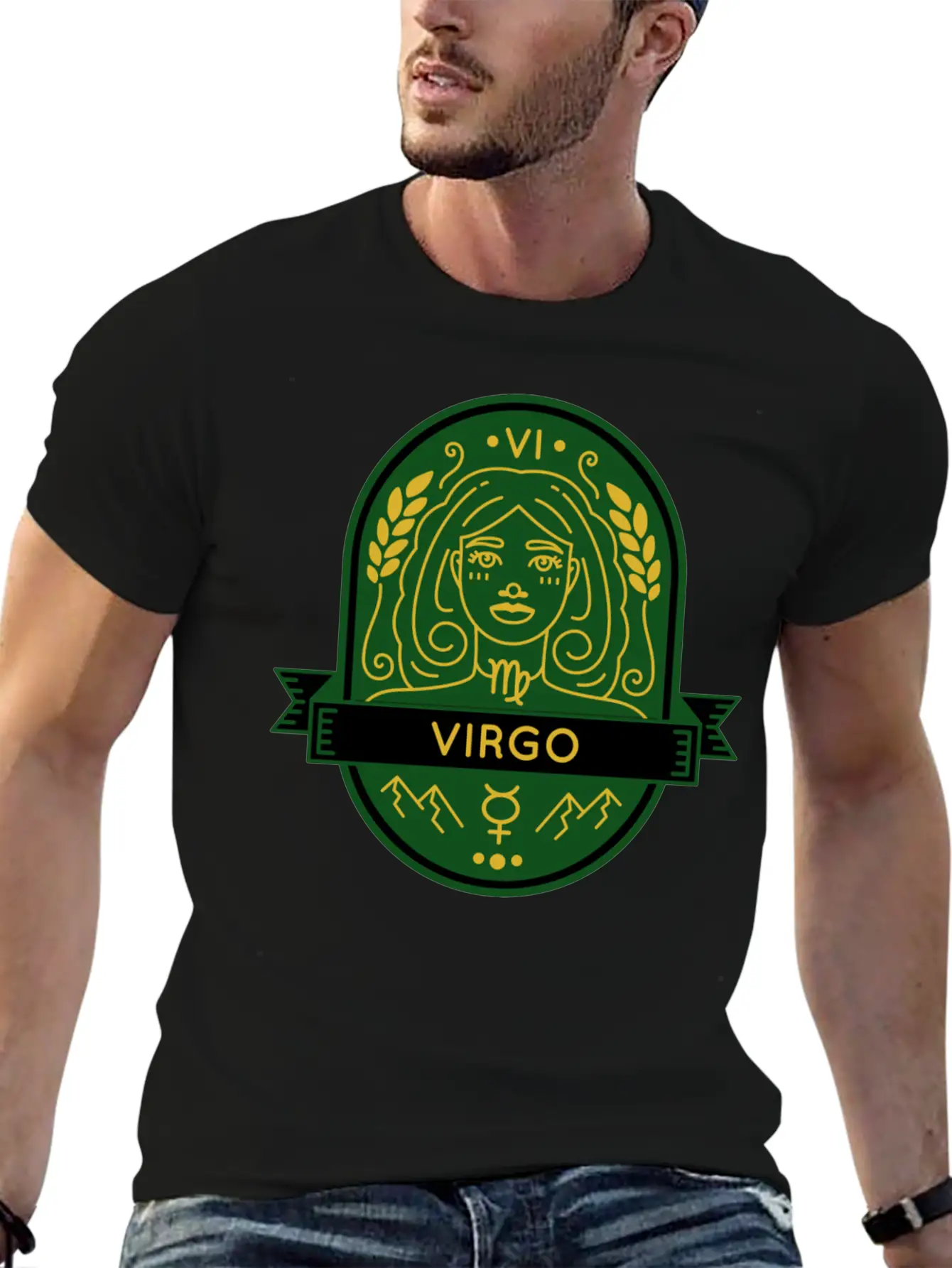 Virgo Earth Emblem Essential Cotton Tee For Daily Outfits – Unisex Style
