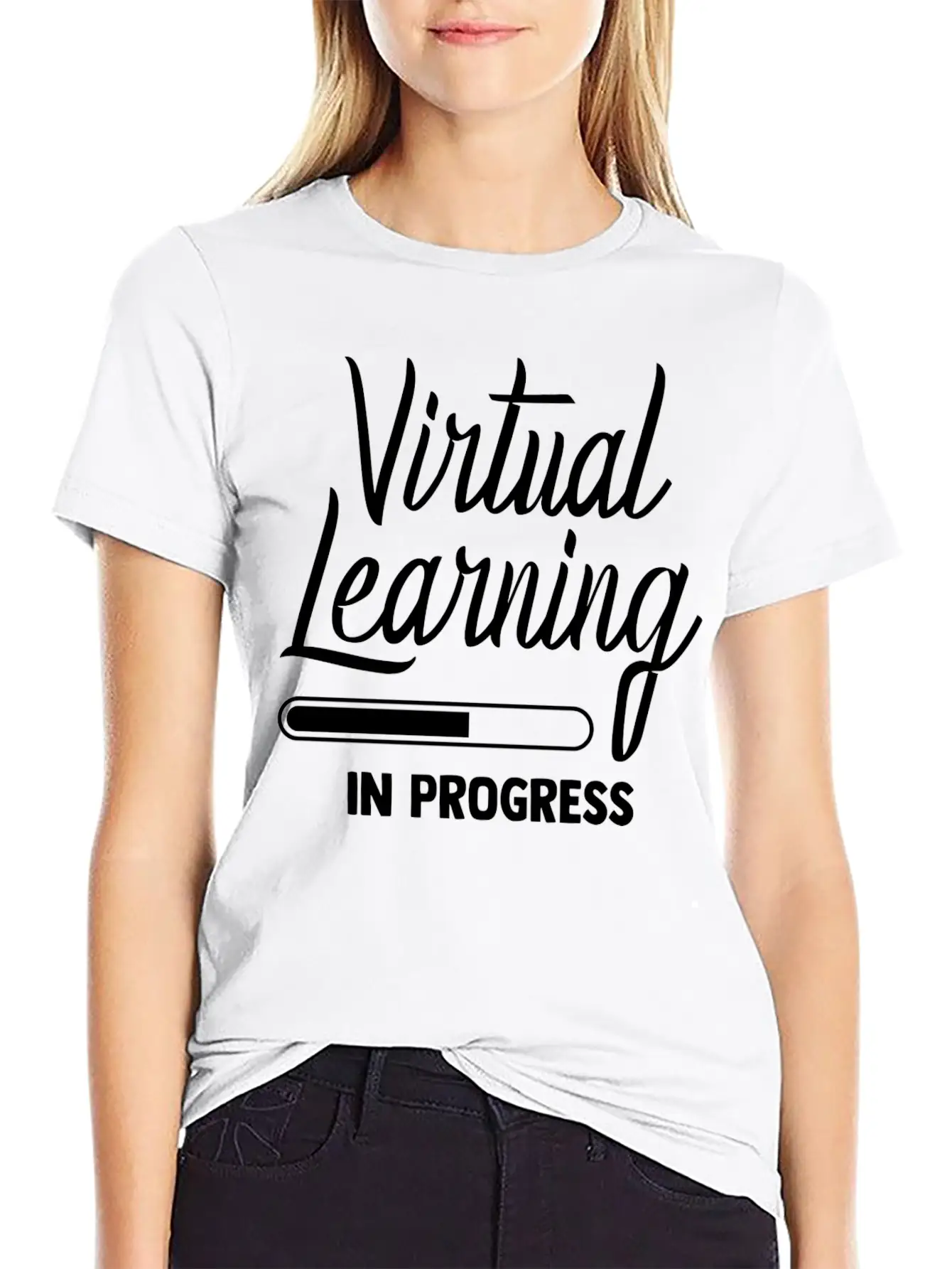 Virtual Learning In Progress Online Teacher Kids G Stylish Everyday T-Shirt – Unisex Basic Cotton Tee
