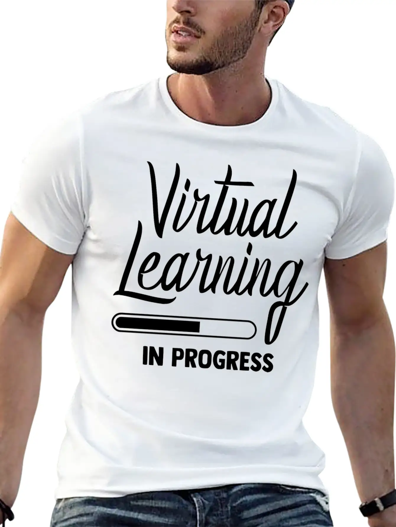 Virtual Learning In Progress Online Teacher Kids G Stylish Everyday T-Shirt – Unisex Basic Cotton Tee