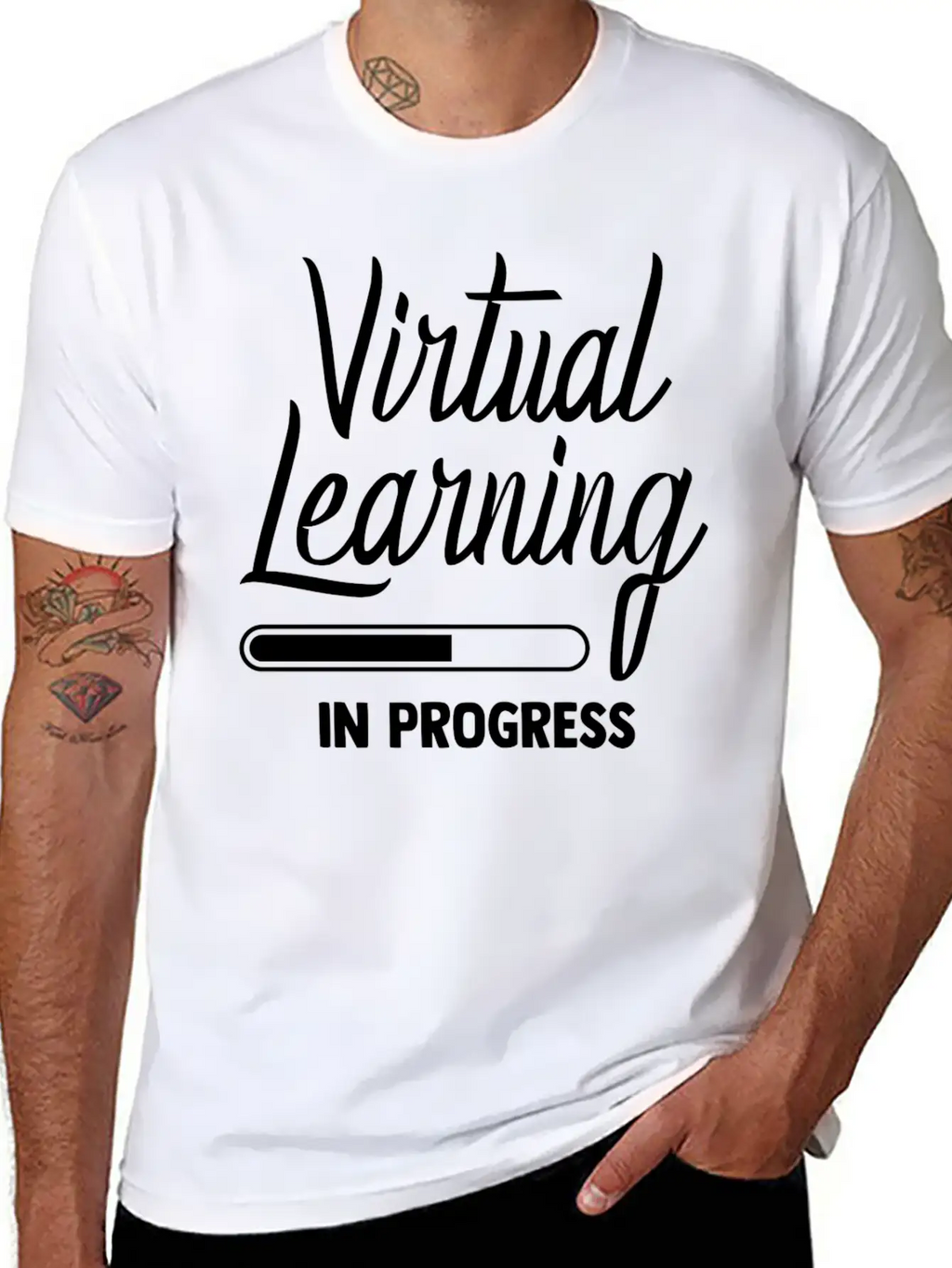 Virtual Learning In Progress Online Teacher Kids G Stylish Everyday T-Shirt – Unisex Basic Cotton Tee