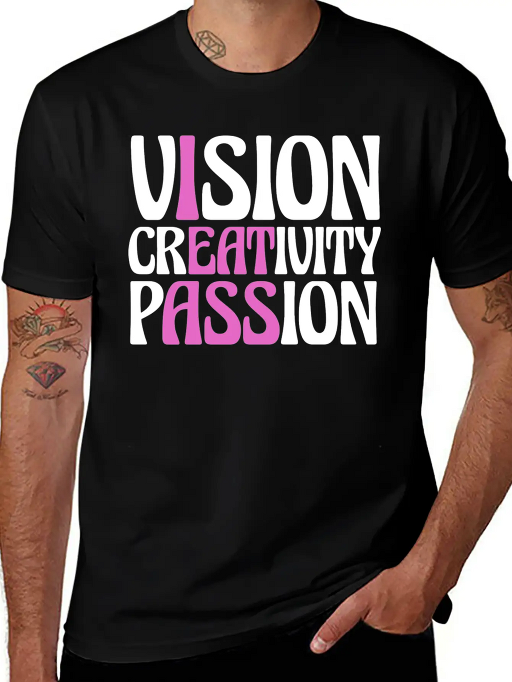 Vision Creativity Passion Funny Unisex Casual T-Shirt – Clean Design For Daily Comfort