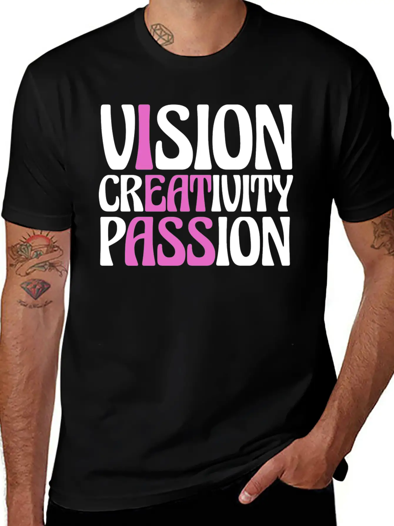 Vision Creativity Passion Funny Unisex Casual T-Shirt – Clean Design For Daily Comfort