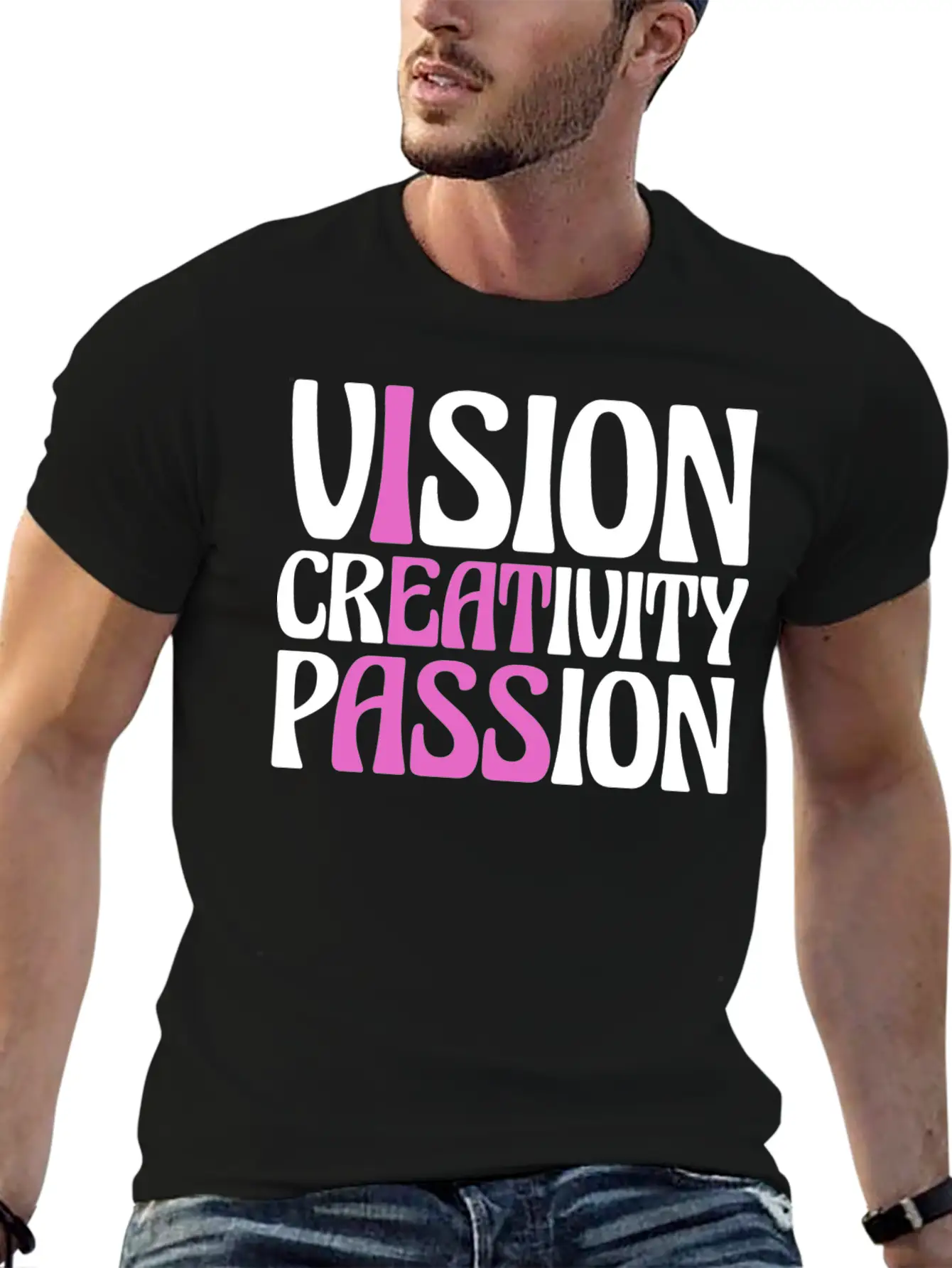 Vision Creativity Passion Funny Unisex Casual T-Shirt – Clean Design For Daily Comfort