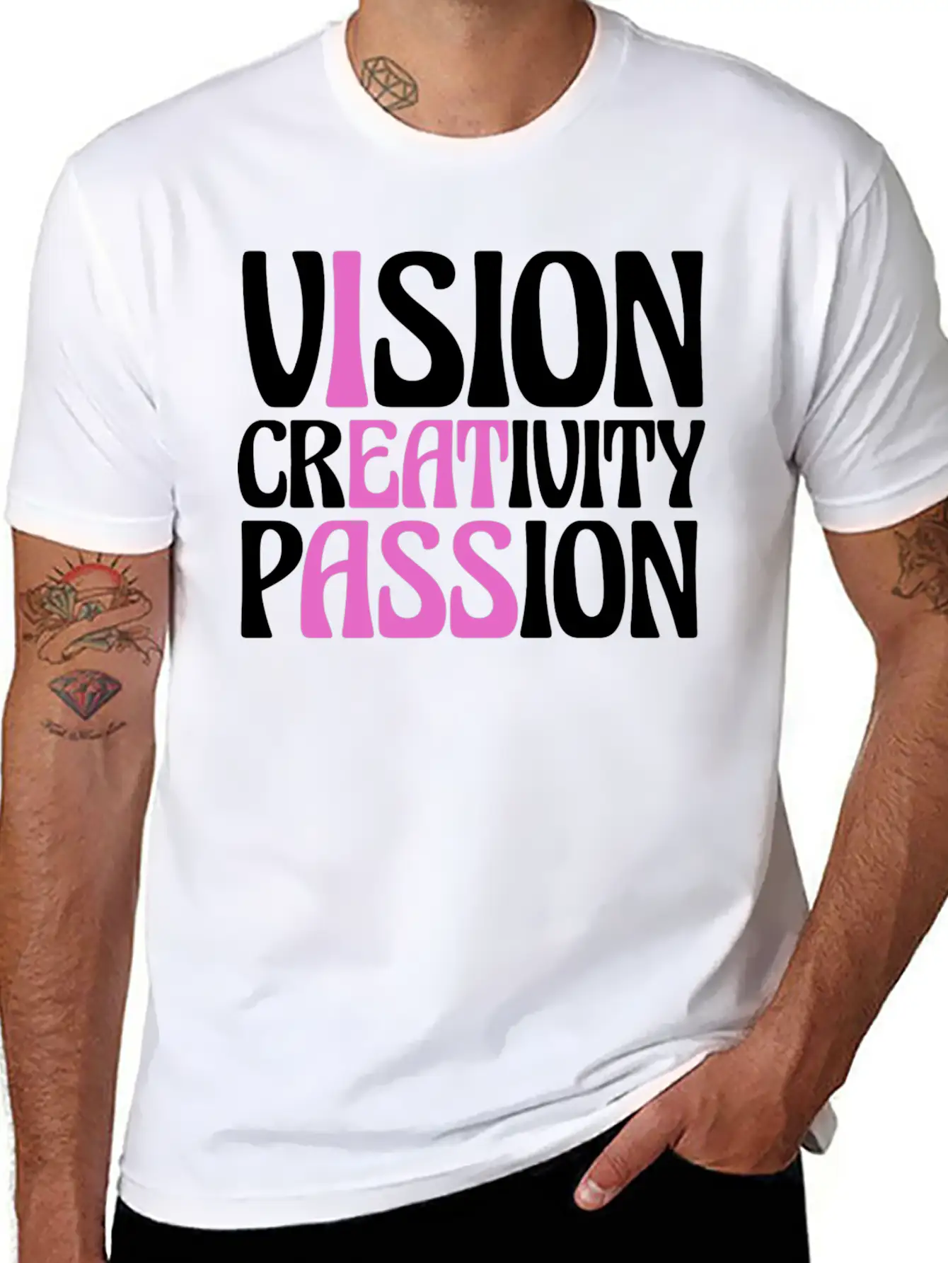 Vision Creativity Passion Funny Unisex Casual T-Shirt – Clean Design For Daily Comfort