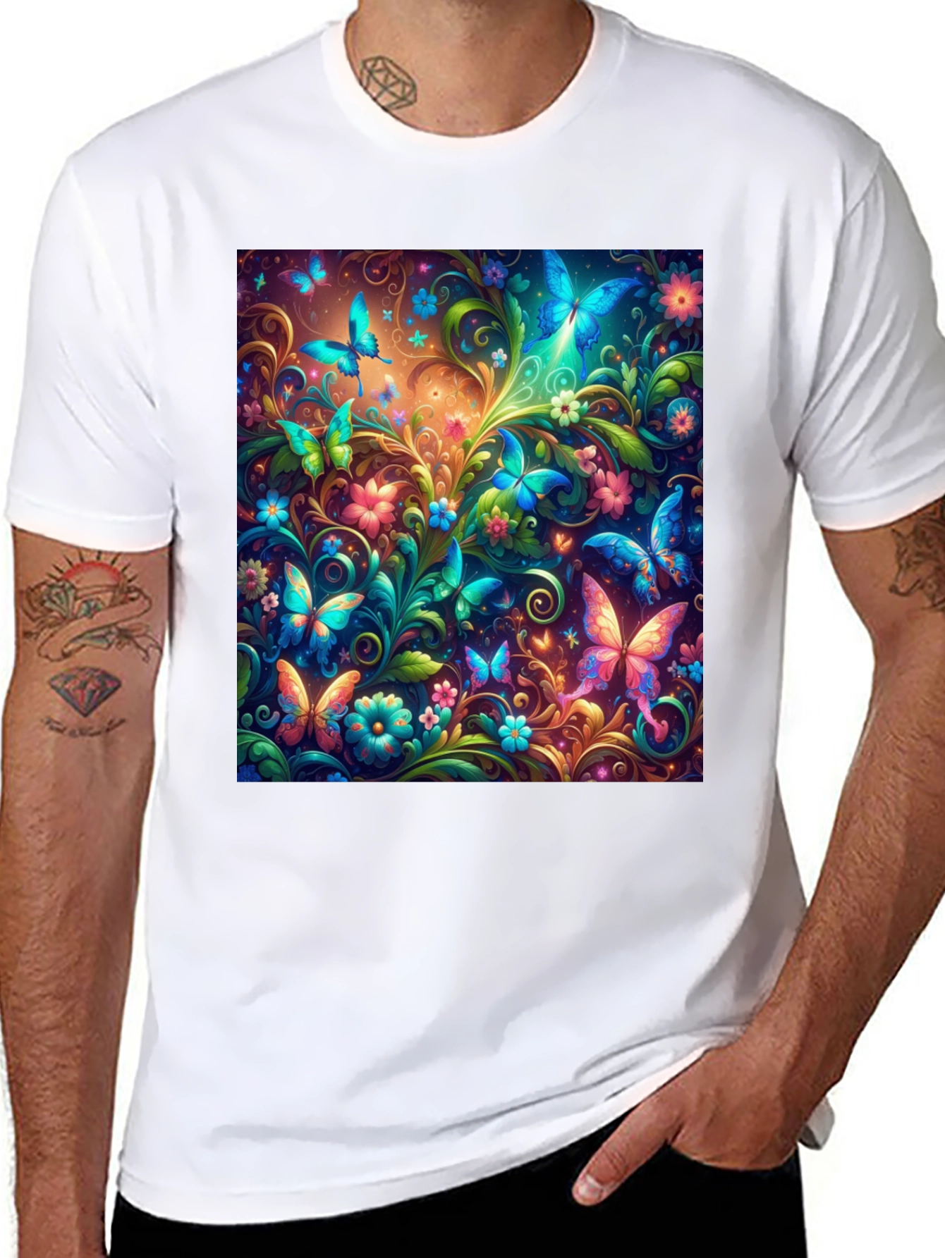 Butterfly Garden T-Shirt - Vibrant Graphic Tee
