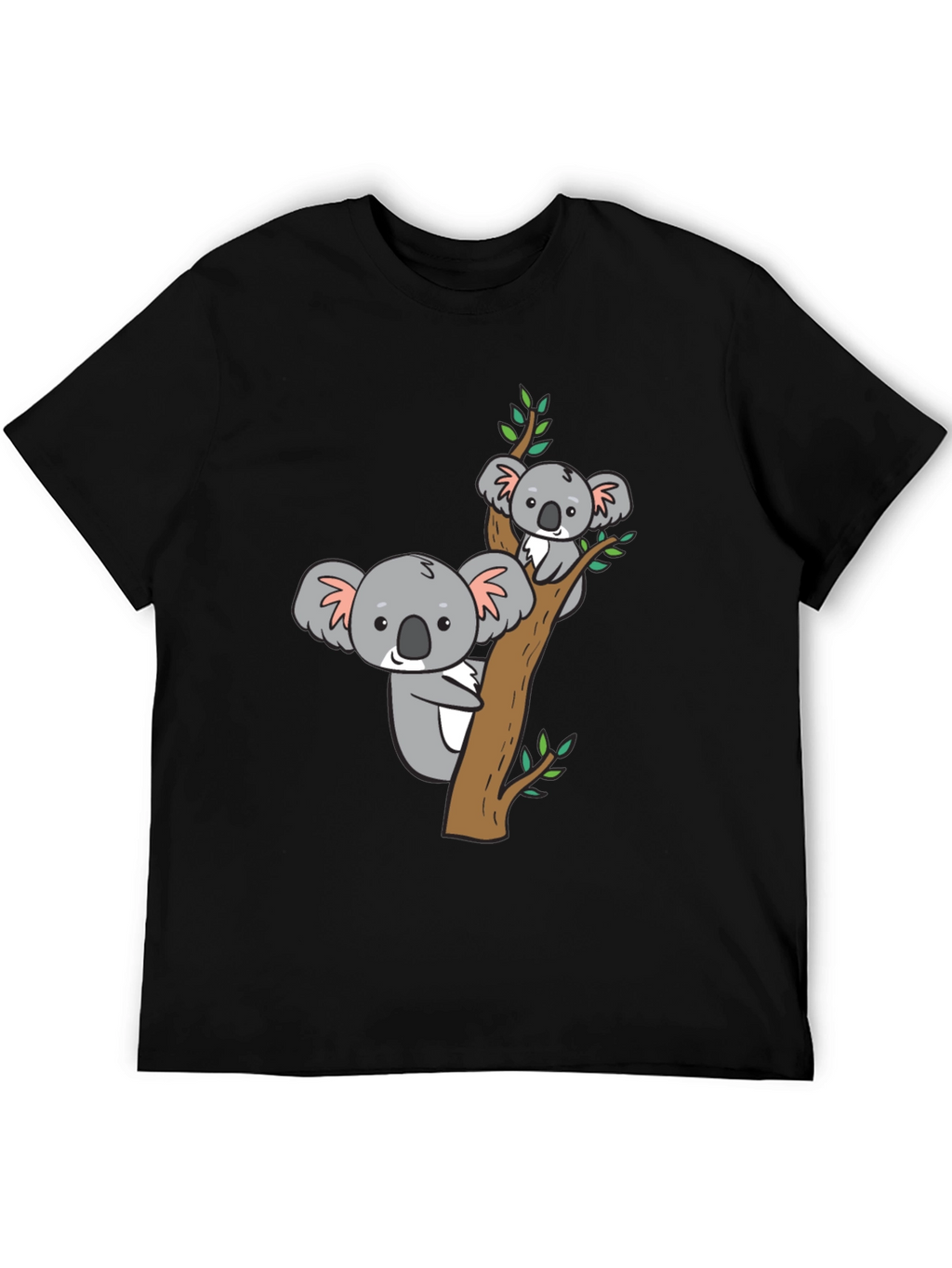 Cute Koala Bear Tree T-Shirt - Black