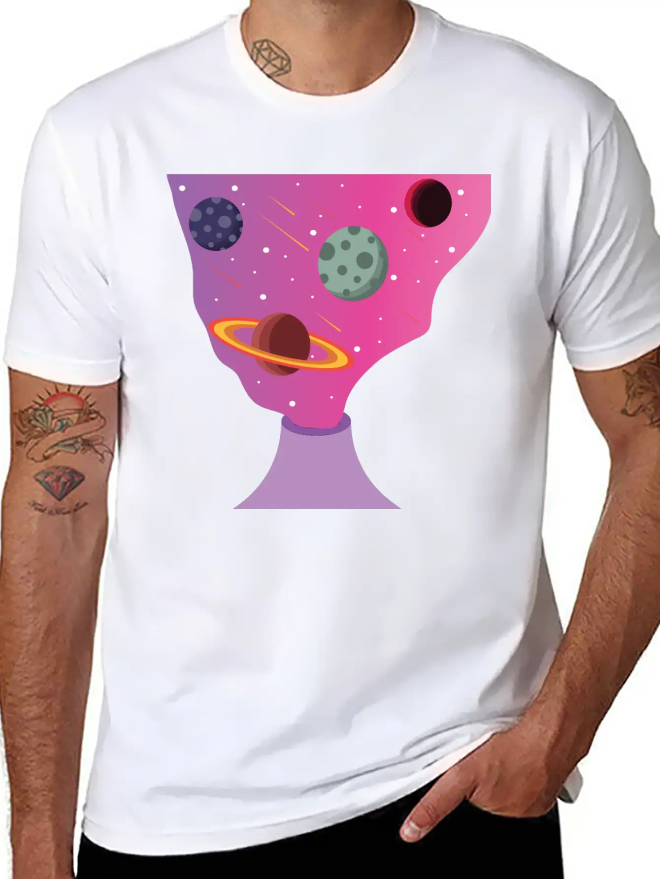 Volcano Galaxy Breathable Soft Cotton T-Shirt – Timeless Casual Look
