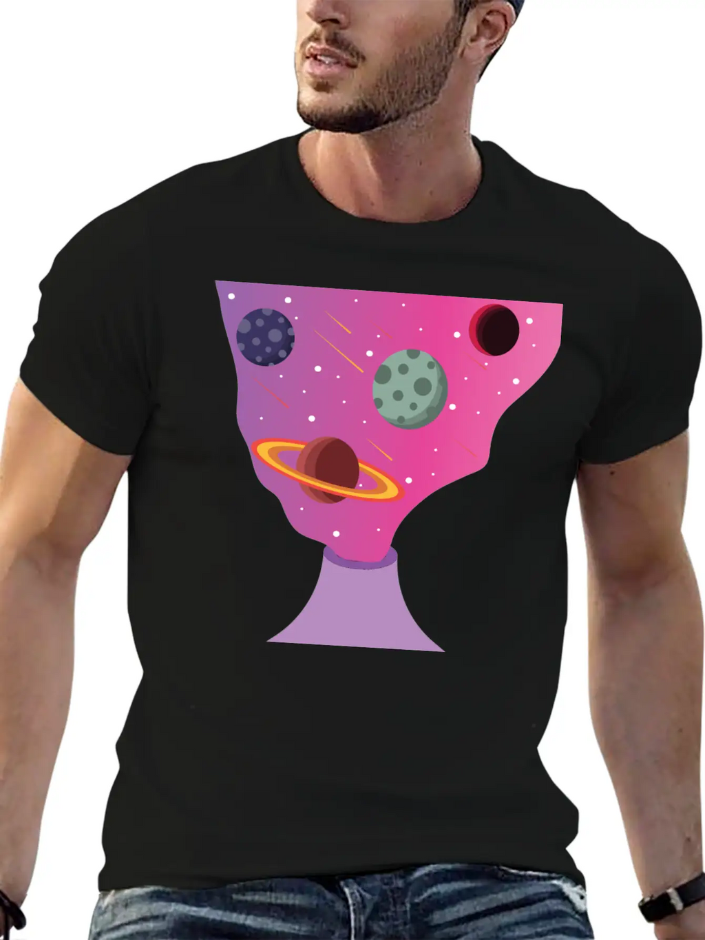 Volcano Galaxy Breathable Soft Cotton T-Shirt – Timeless Casual Look