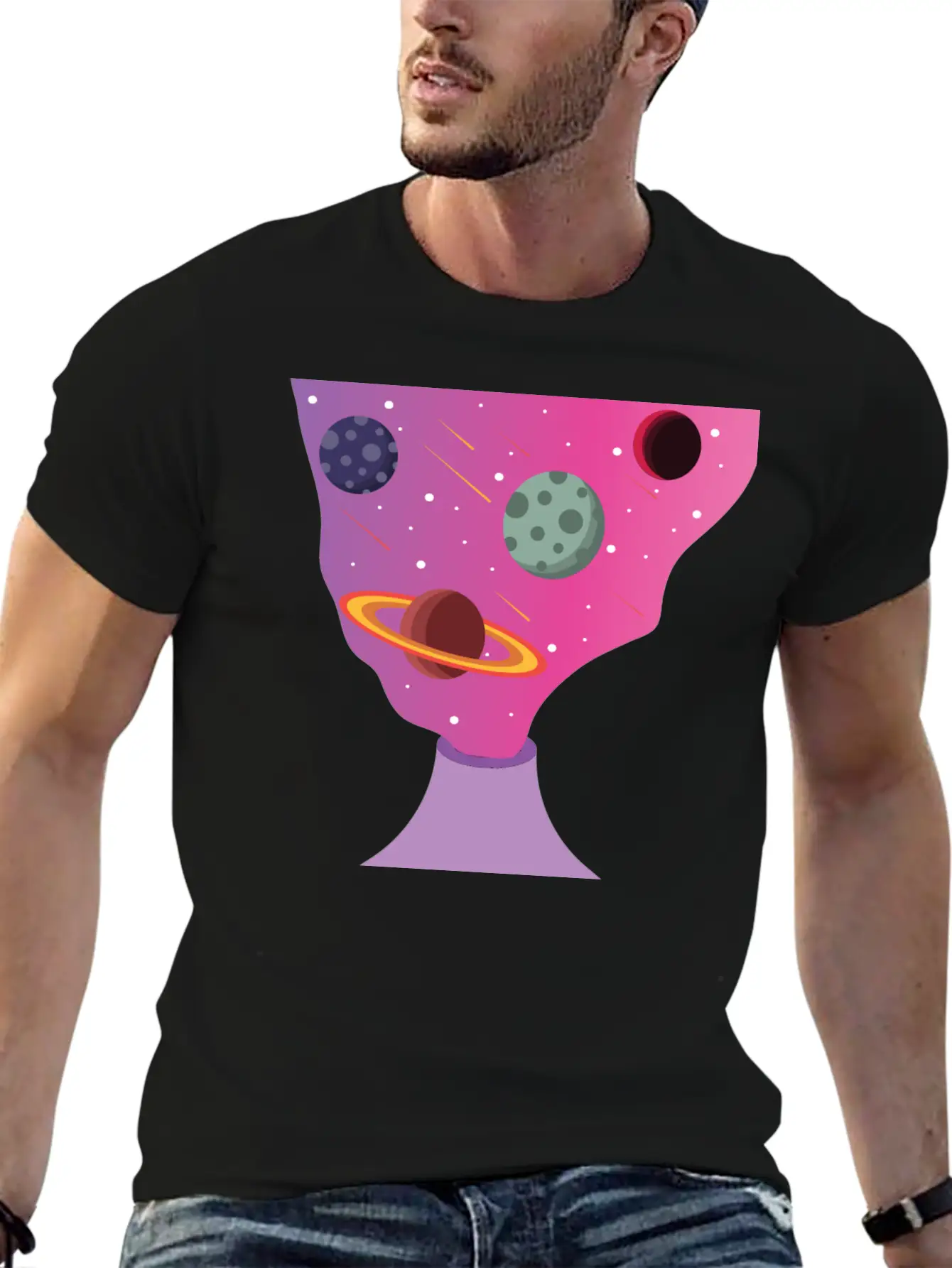 Volcano Galaxy Breathable Soft Cotton T-Shirt – Timeless Casual Look
