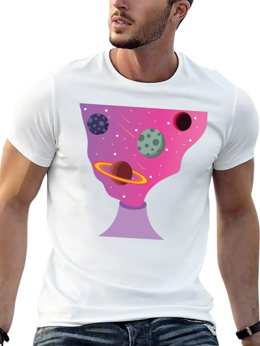 Volcano Galaxy Breathable Soft Cotton T-Shirt – Timeless Casual Look