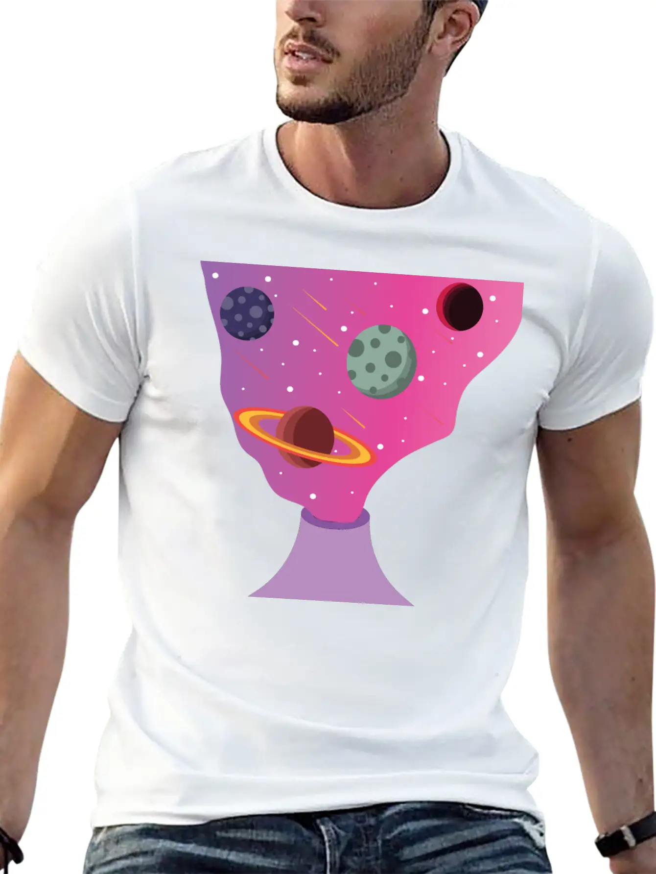 Volcano Galaxy Breathable Soft Cotton T-Shirt – Timeless Casual Look